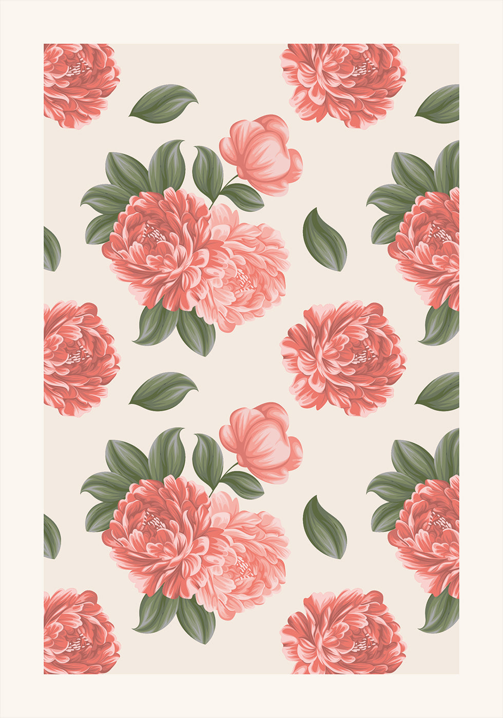 Affiche de fleurs de pivoine 