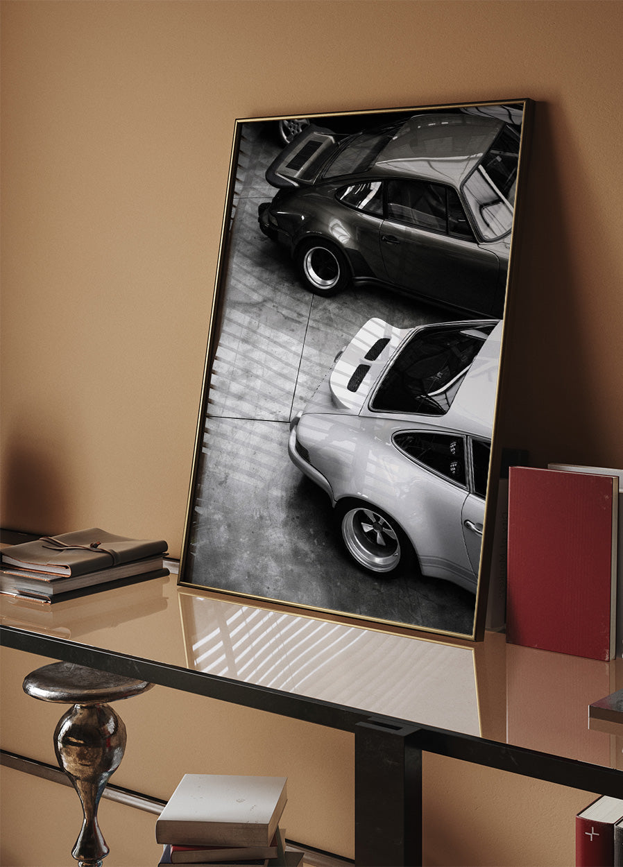 Classic Porsche in Black and White Plakat - Posterbox.dk