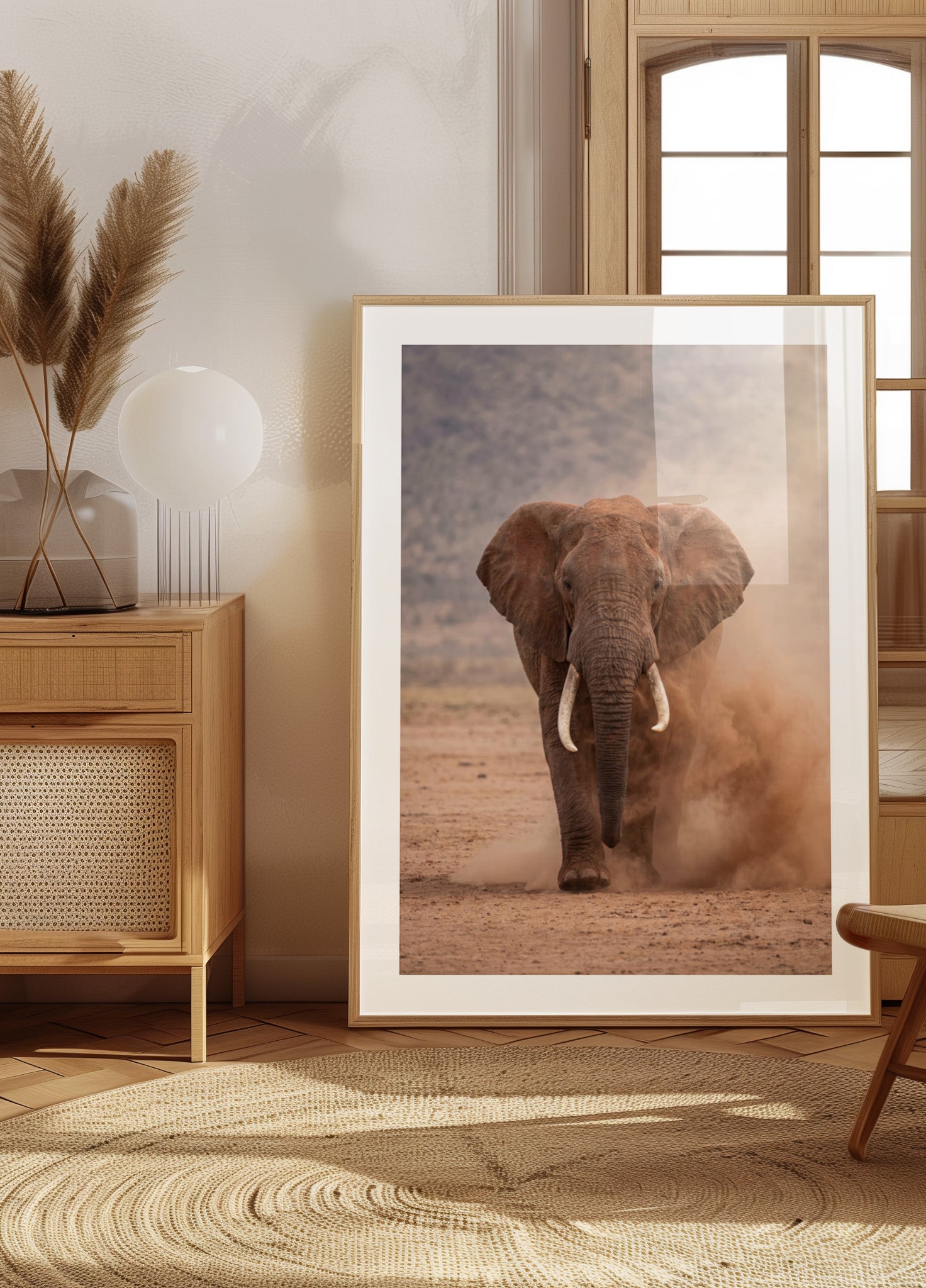 Puissant éléphant poussiéreux