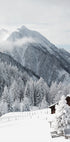 Snow-Covered Cabin in the Alps Plakat - Posterbox.dk
