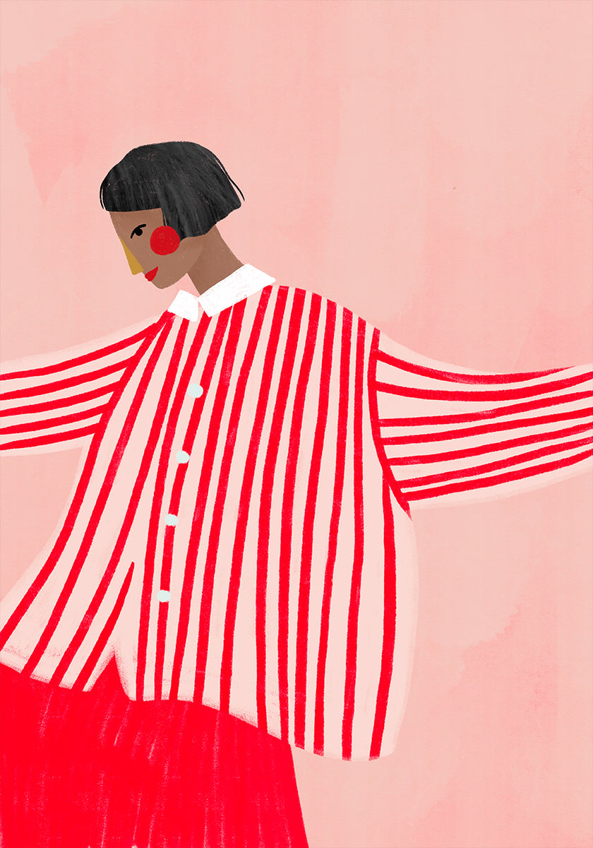 La femme aux rayures rouges Poster