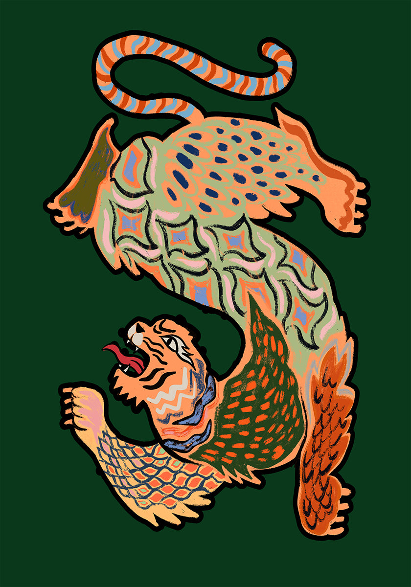 Tigre asiatique vert Poster