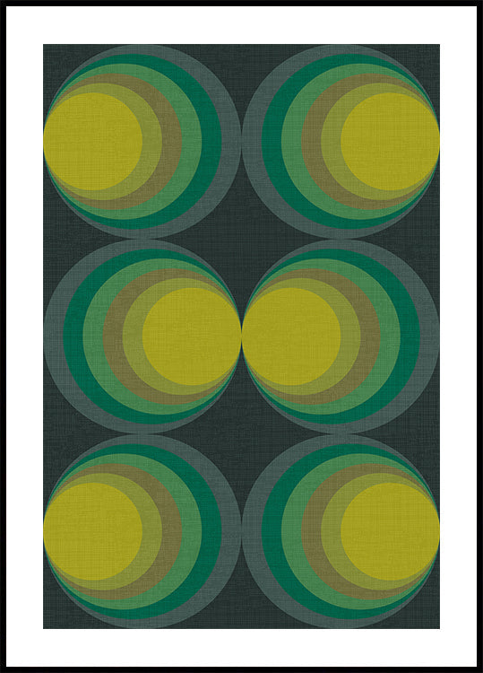 Retro Gradient Circles Forest Green Sulphur (NEW) - Posterbox