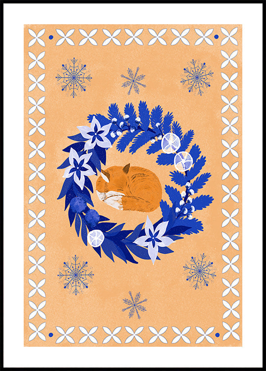 Folk Winter Fox Plakat - Posterbox