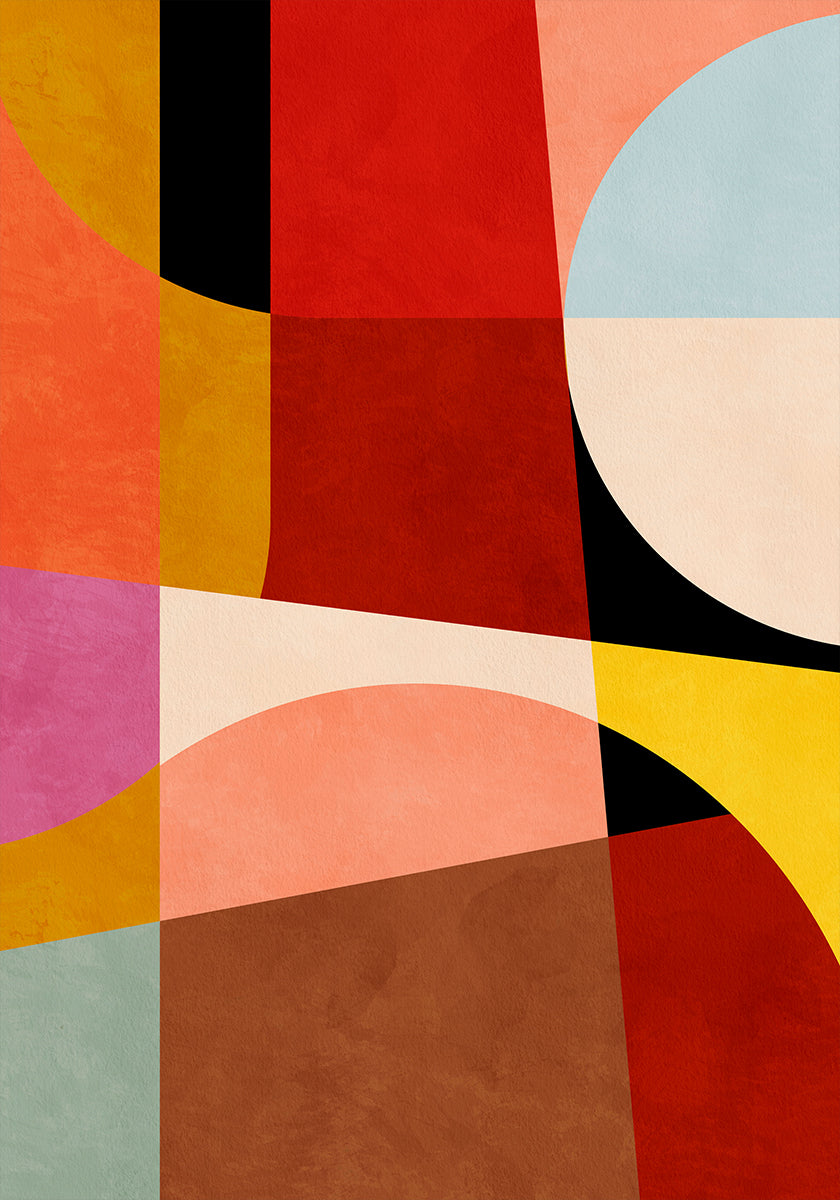 Warm Colors Bauhaus Geometry2 Plakat - Posterbox