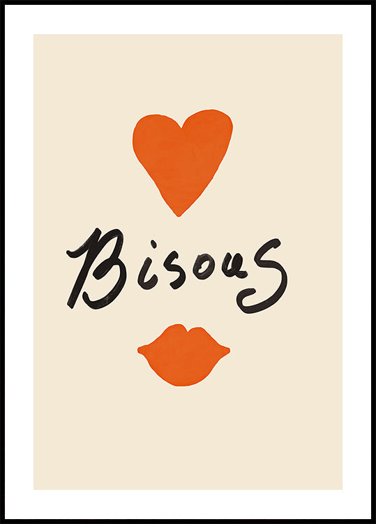 Heartfelt Bisous Plakat - Posterbox