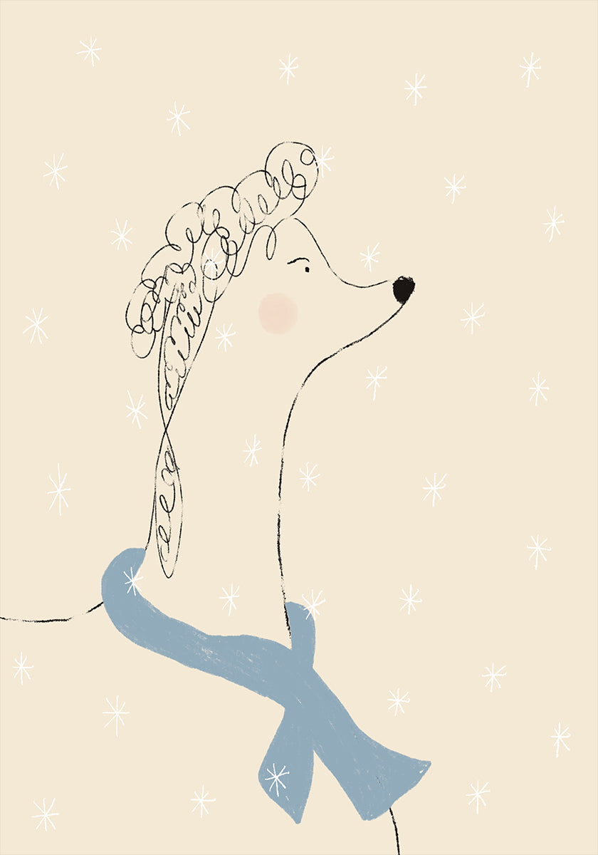 Poodle in the Snow Plakat - Posterbox