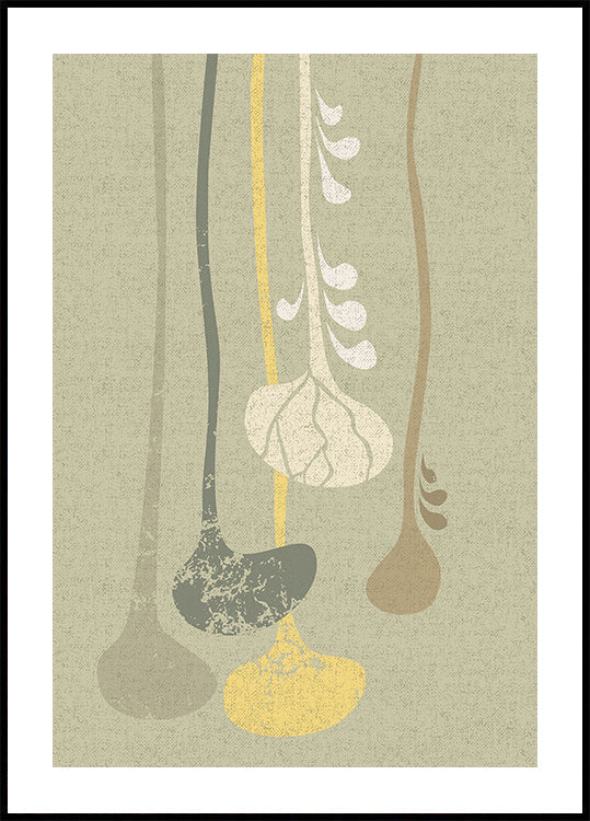 Abstract Paper Cut Composition sage green 1 (NEW) - Posterbox