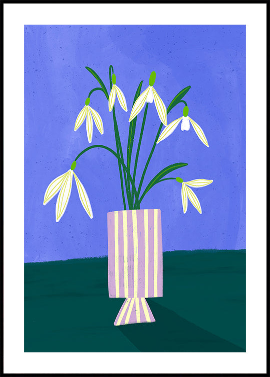 Snowdrops in Stripes Plakat - Posterbox