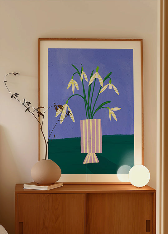 Snowdrops in Stripes Plakat - Posterbox