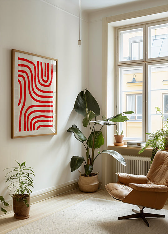 Red Modern Lines (NEW) - Posterbox