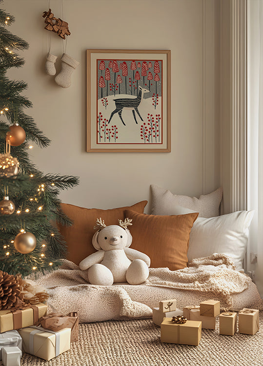 Fawn In a Winter Landscape (NEW) - Posterbox
