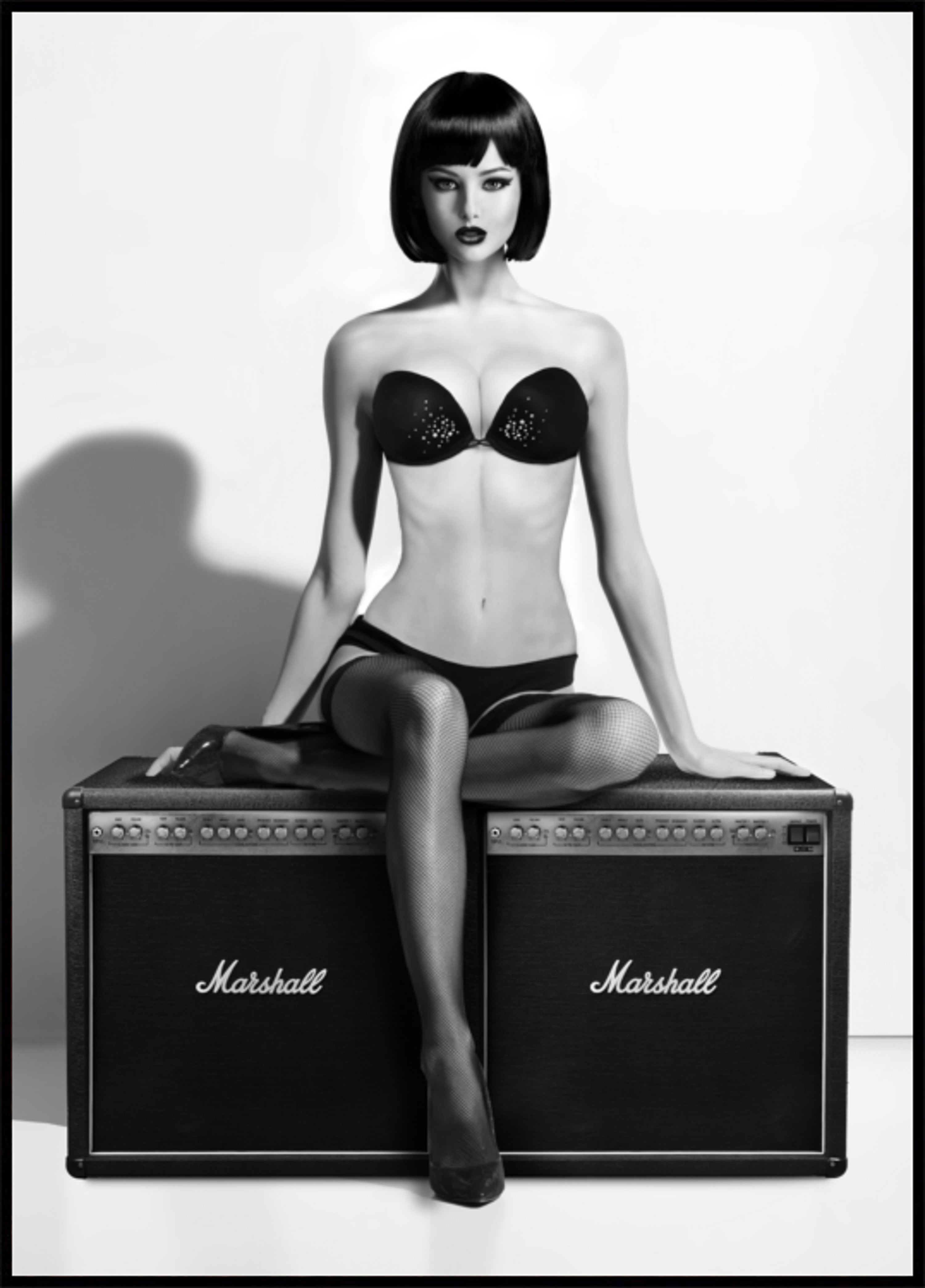 Glamour monochrome en studio