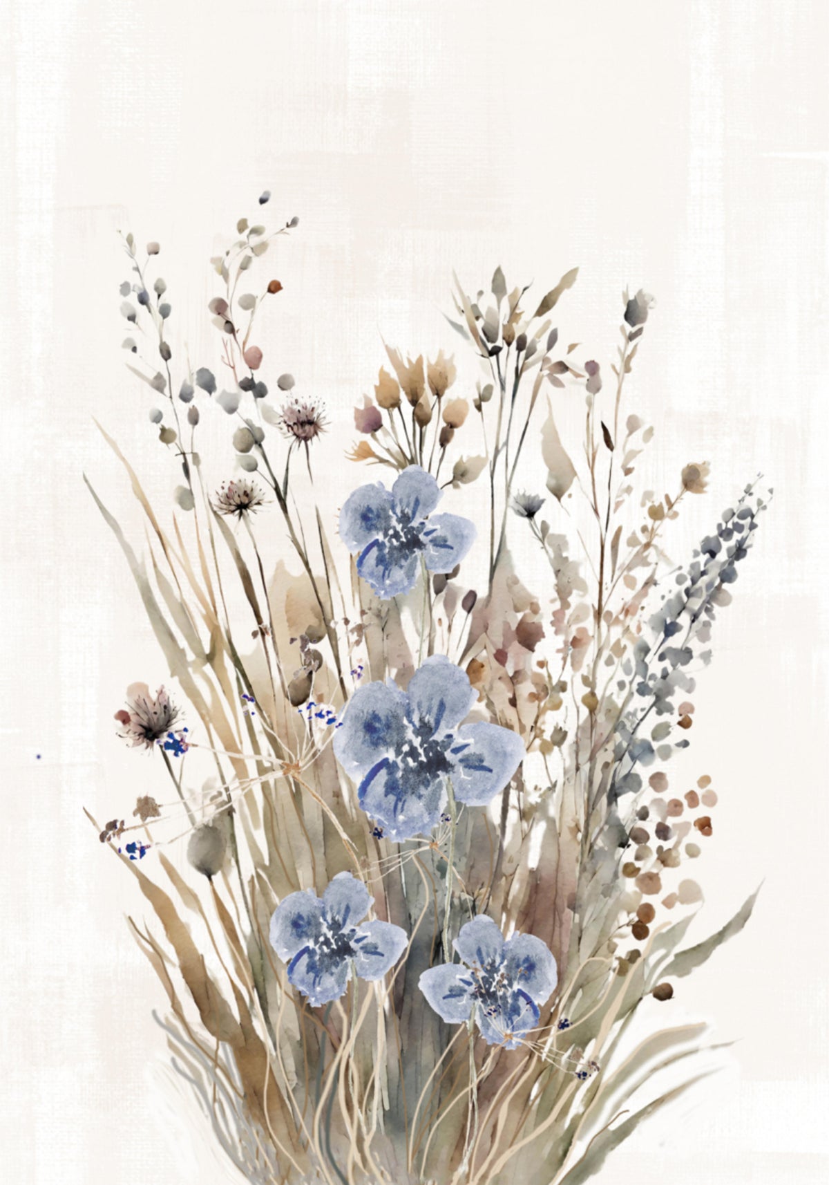 Fleurs sauvages aquarelles douces