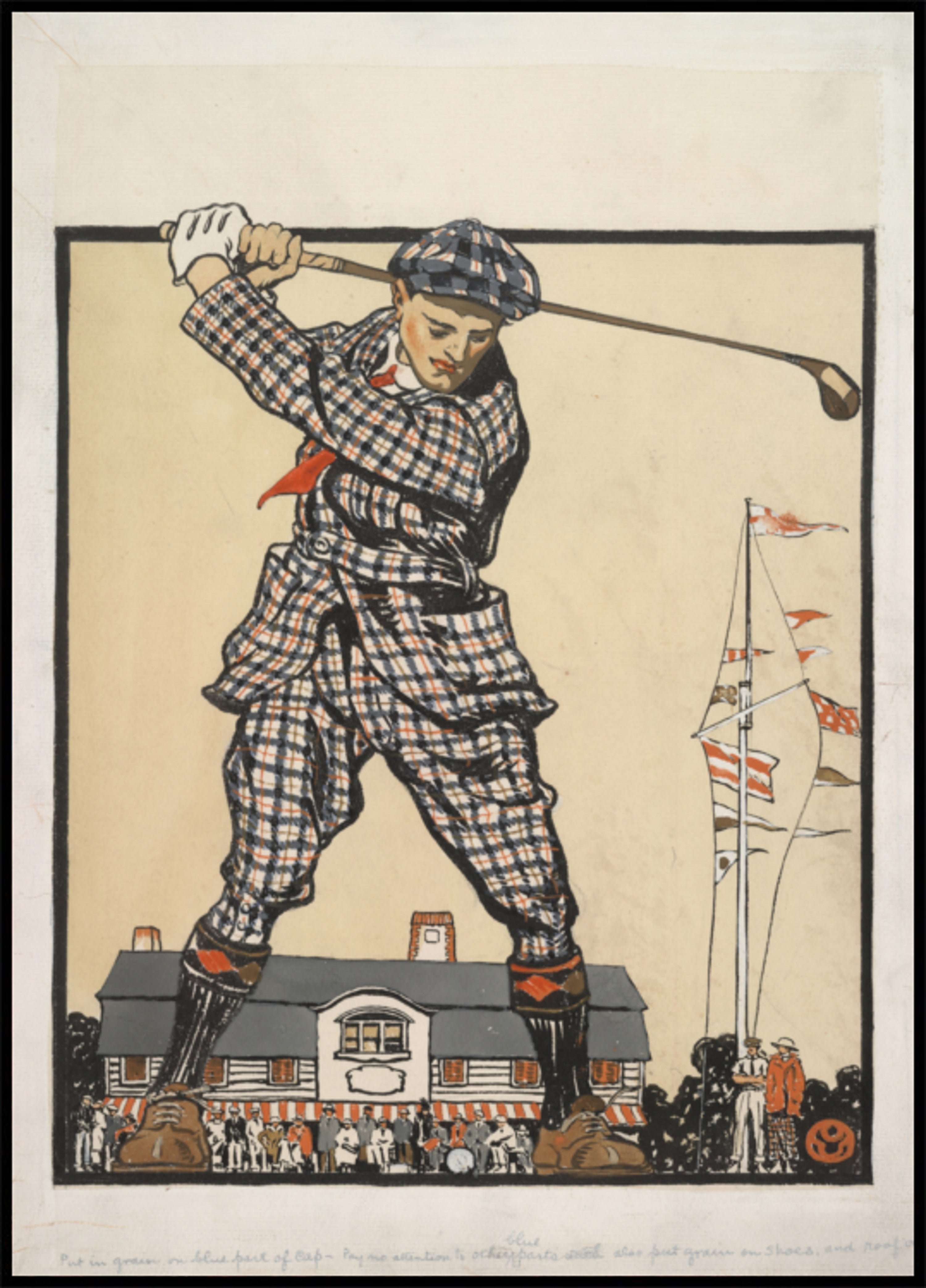 Homme se balançant un club de golf (1915)