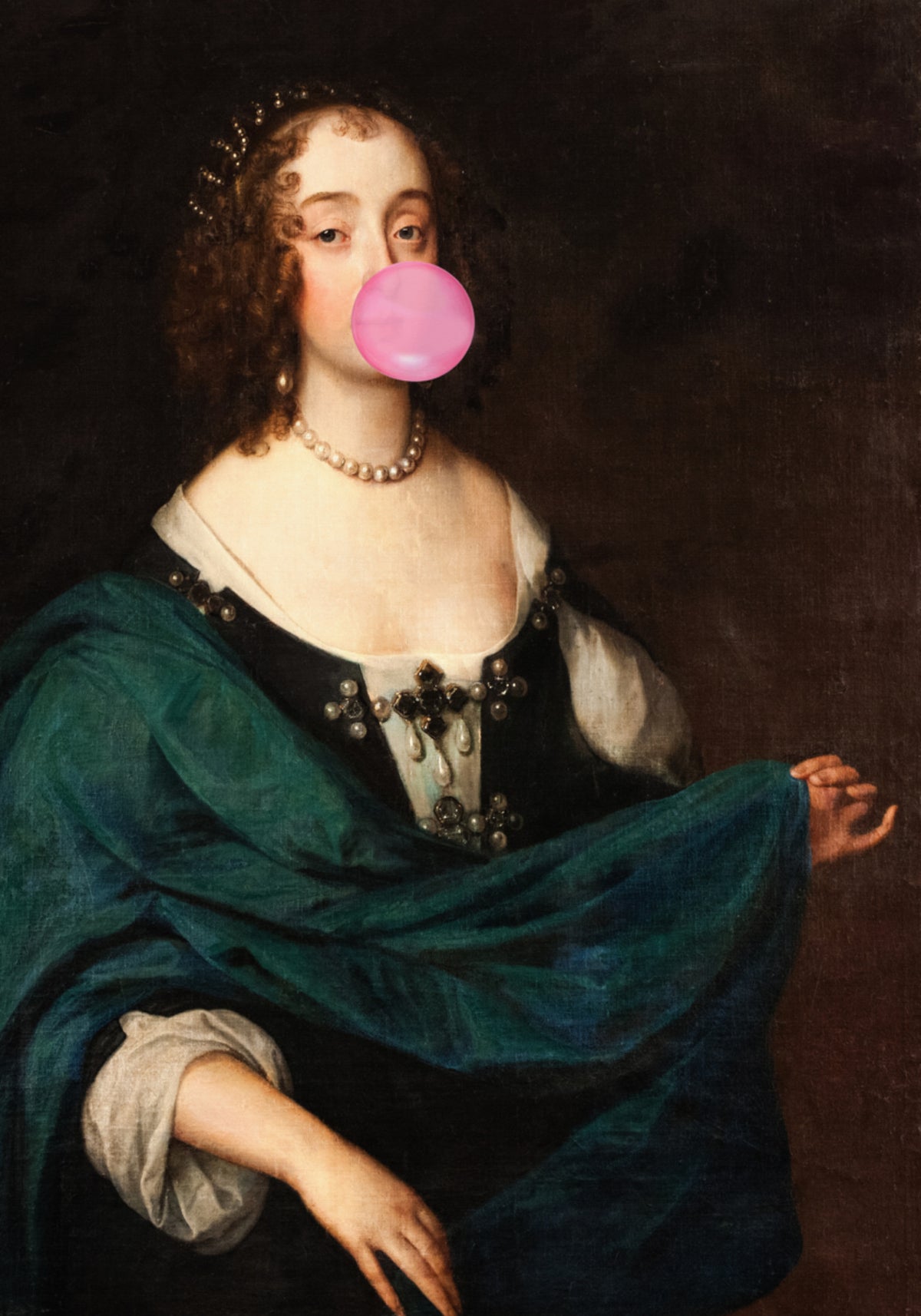Portrait classique de bubble-gum