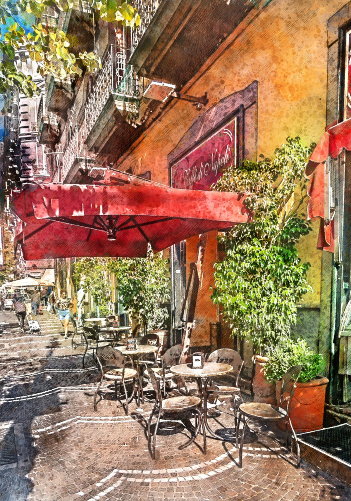 Charmant café en plein air