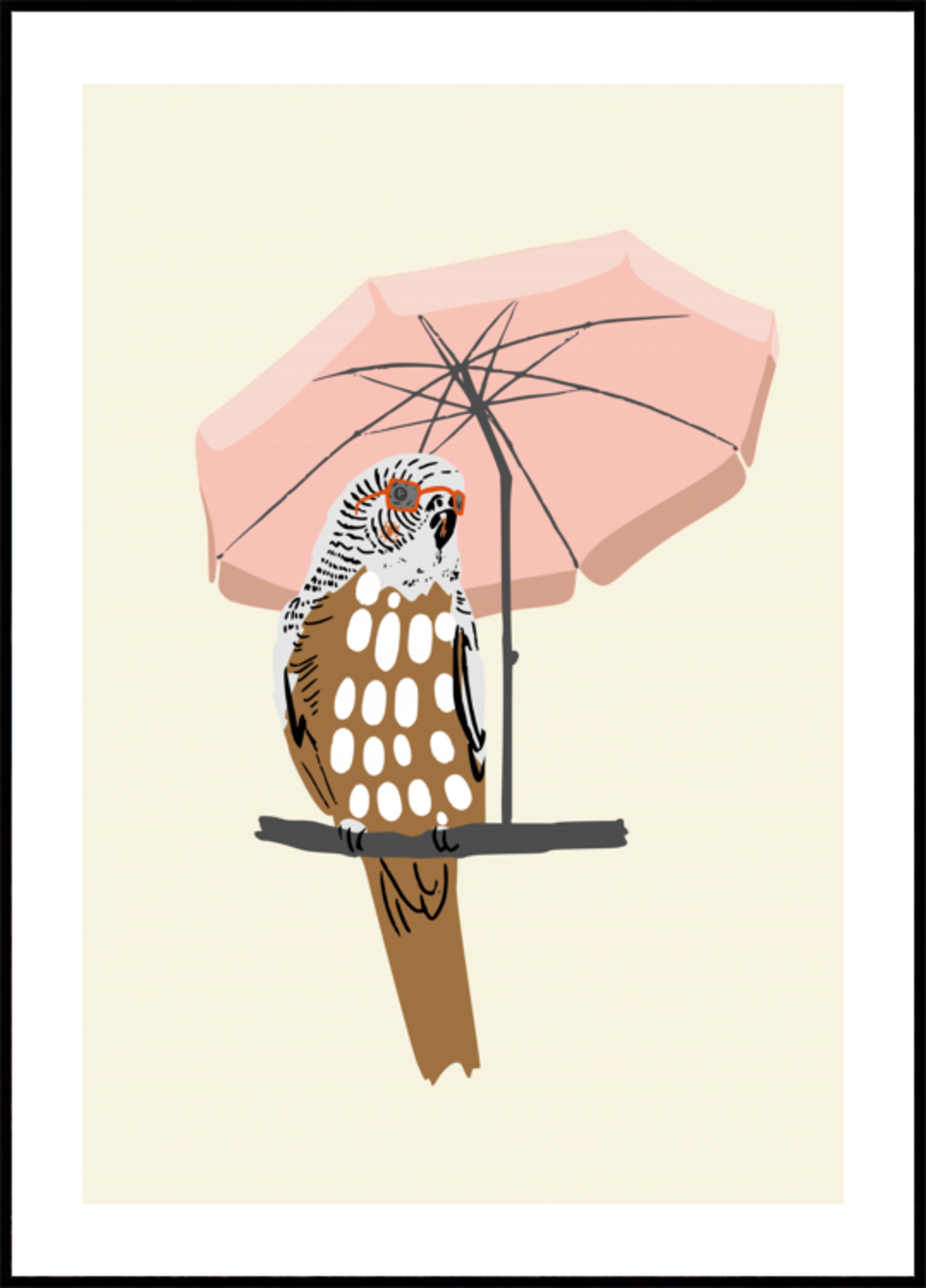 Parapluie rose du perroquet