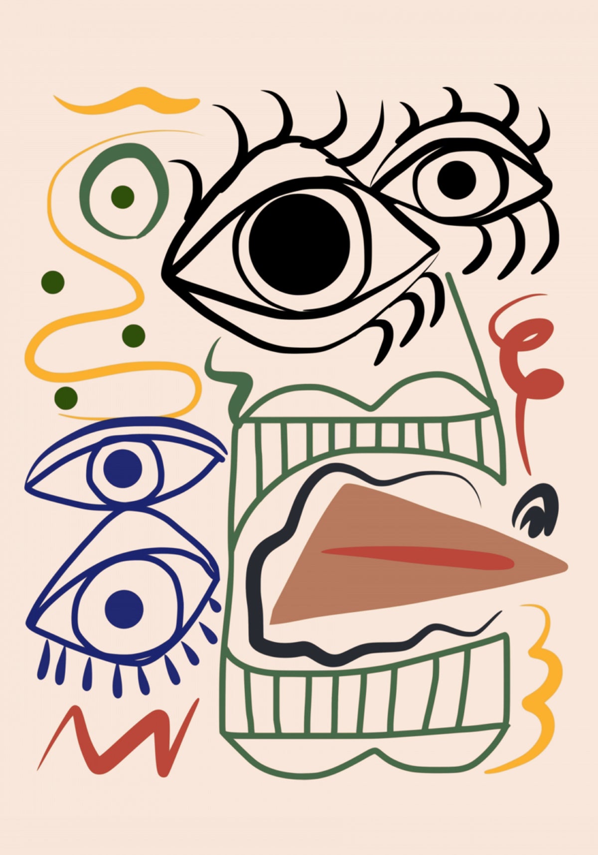 Visage abstrait moderne