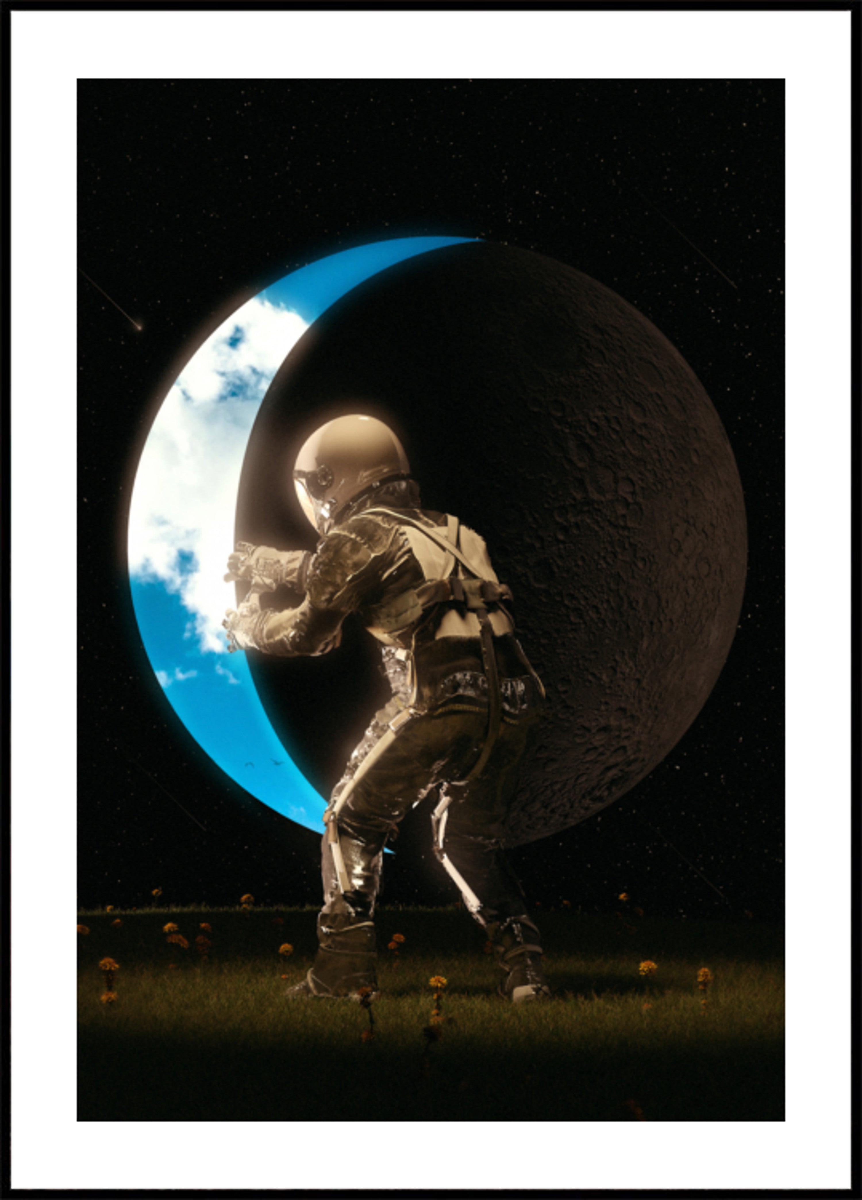 Astronaute tenant la Lune