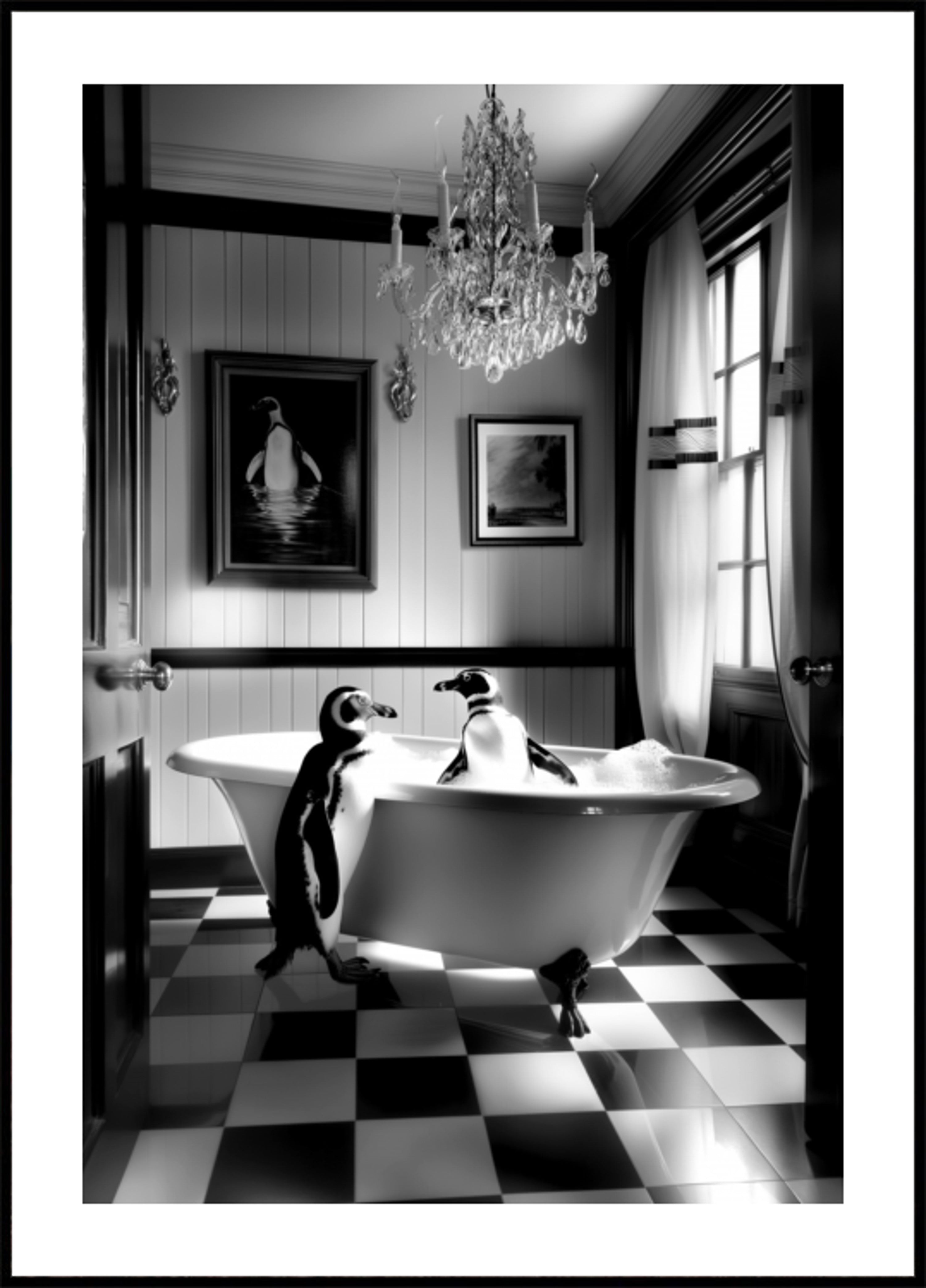 Bain de pingouin élégant