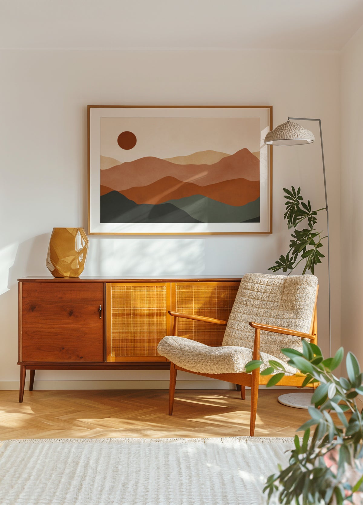 Soleil du désert en couches
