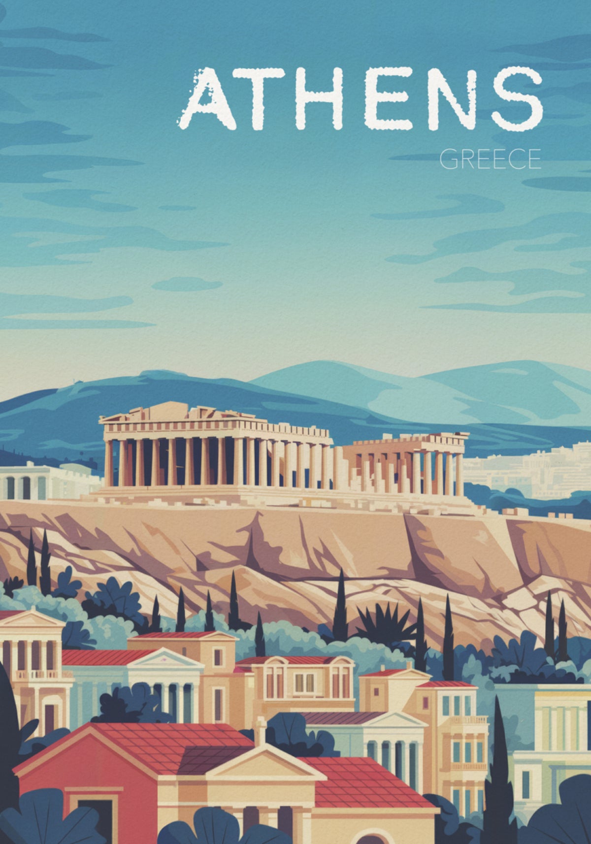 Vue sur l'Acropole d'Athènes