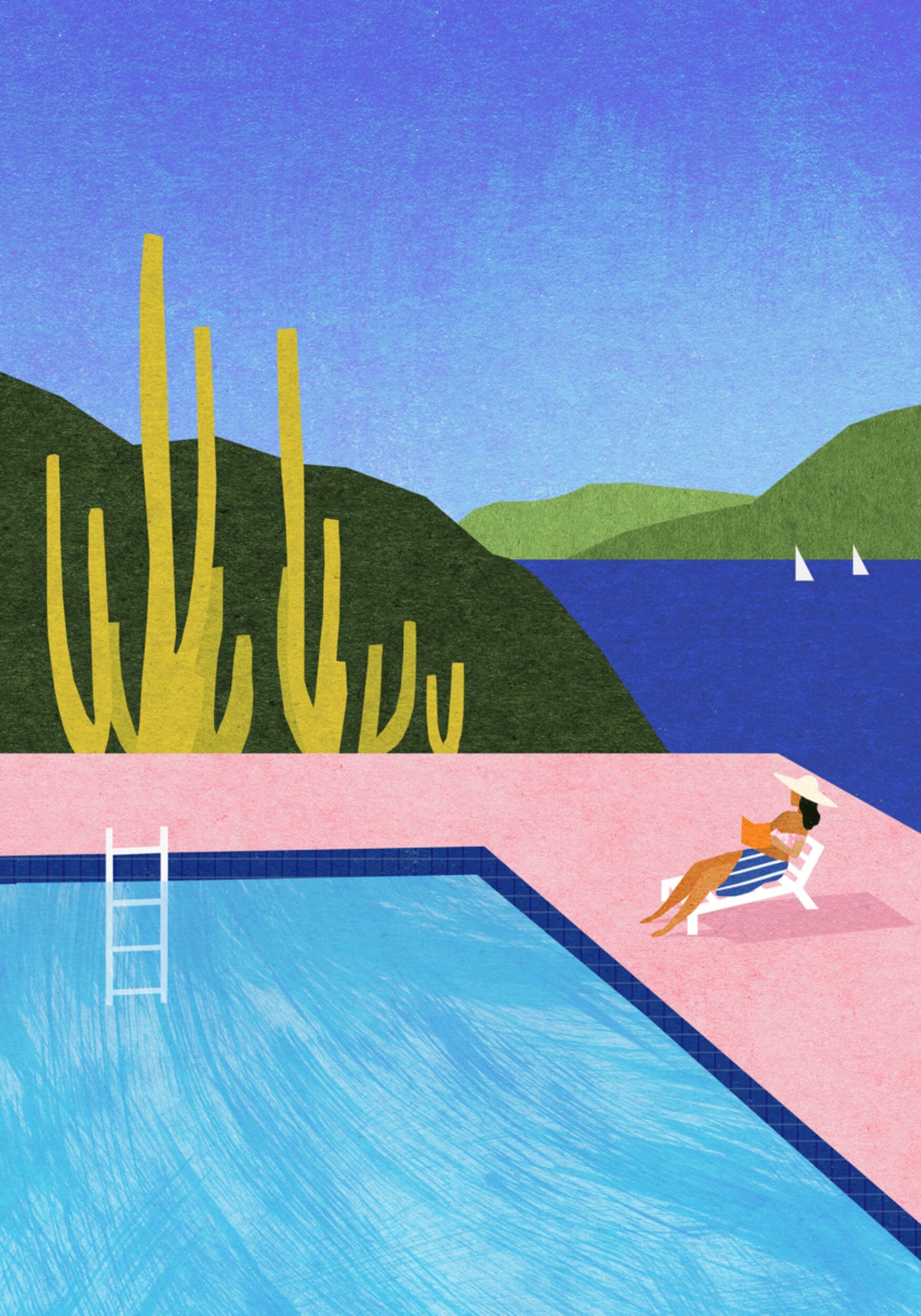 Vue sur l'océan au bord de la piscine