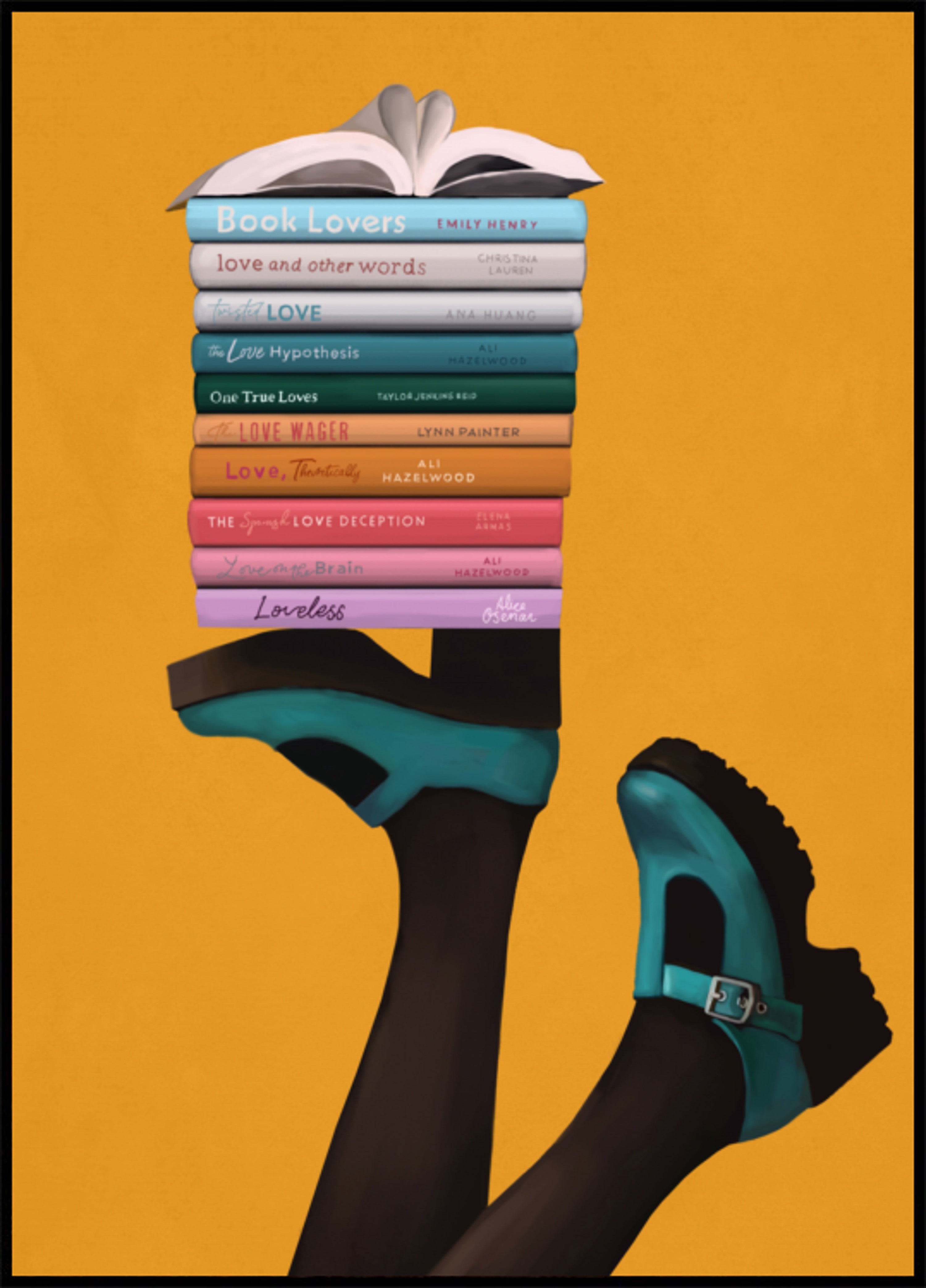 Pieds fantaisistes d’amant de livres