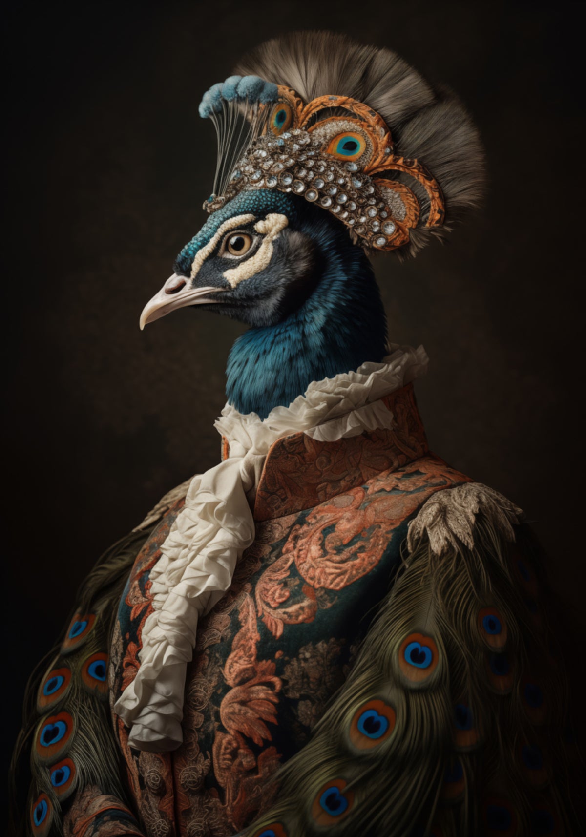 Portrait de paon royal