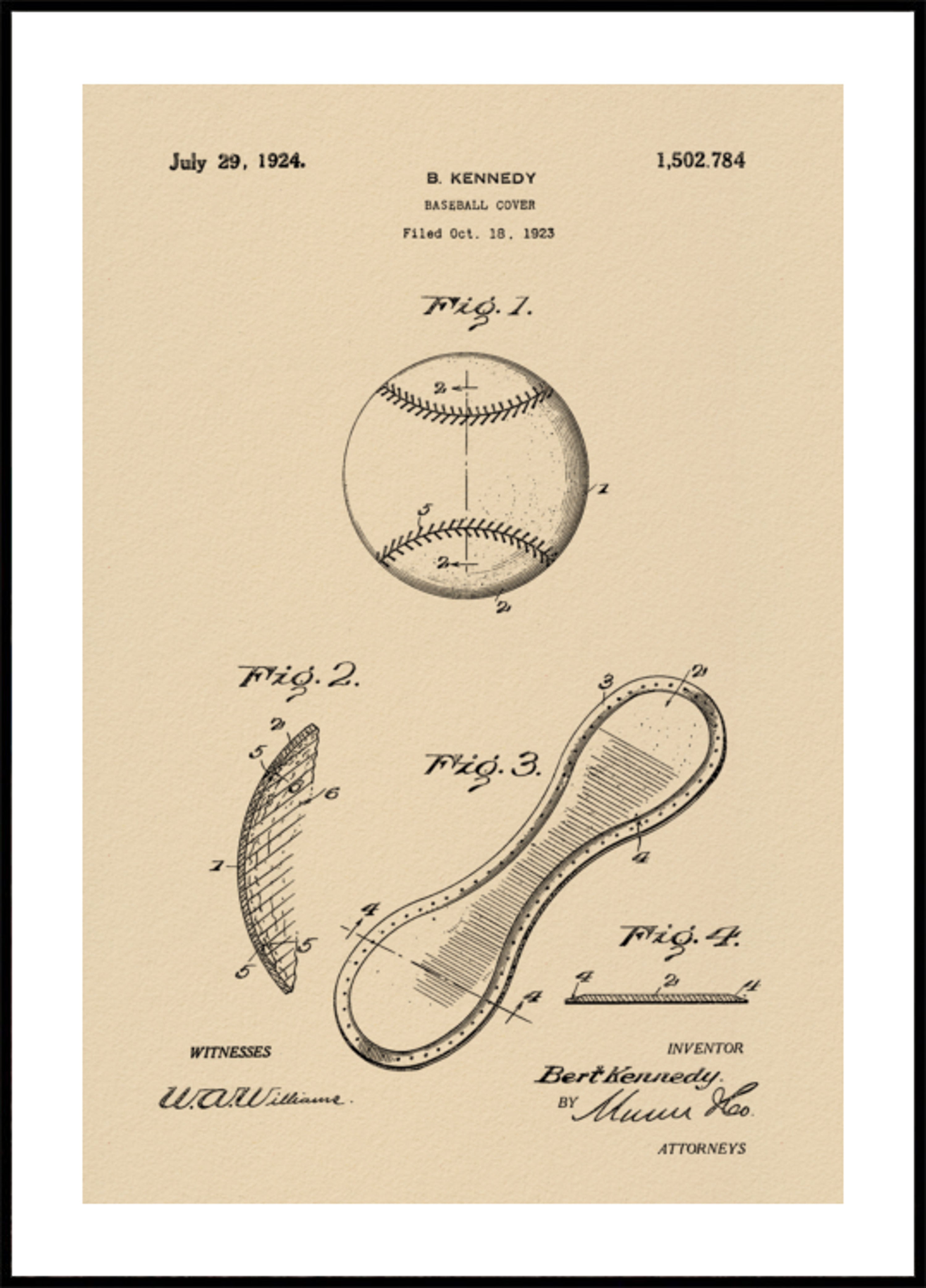 Dessin de brevet de baseball vintage