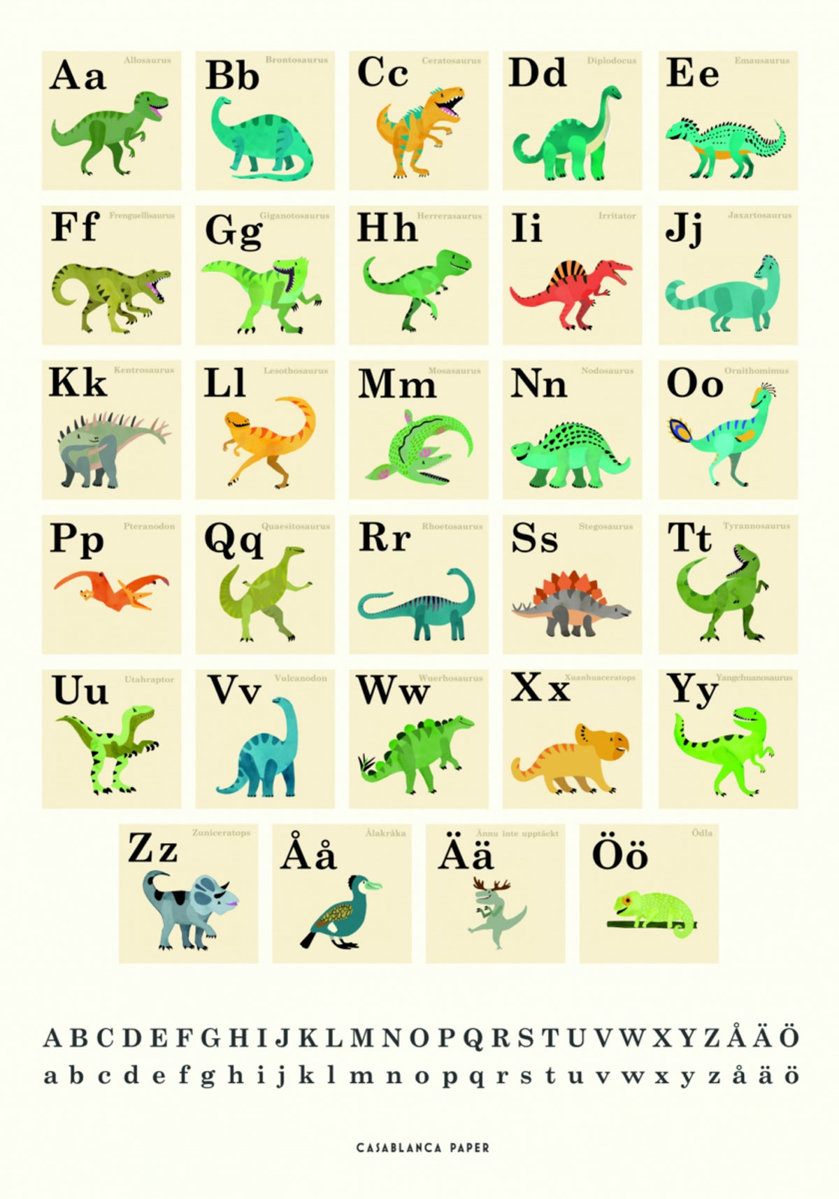 Alphabet dinosaure mignon