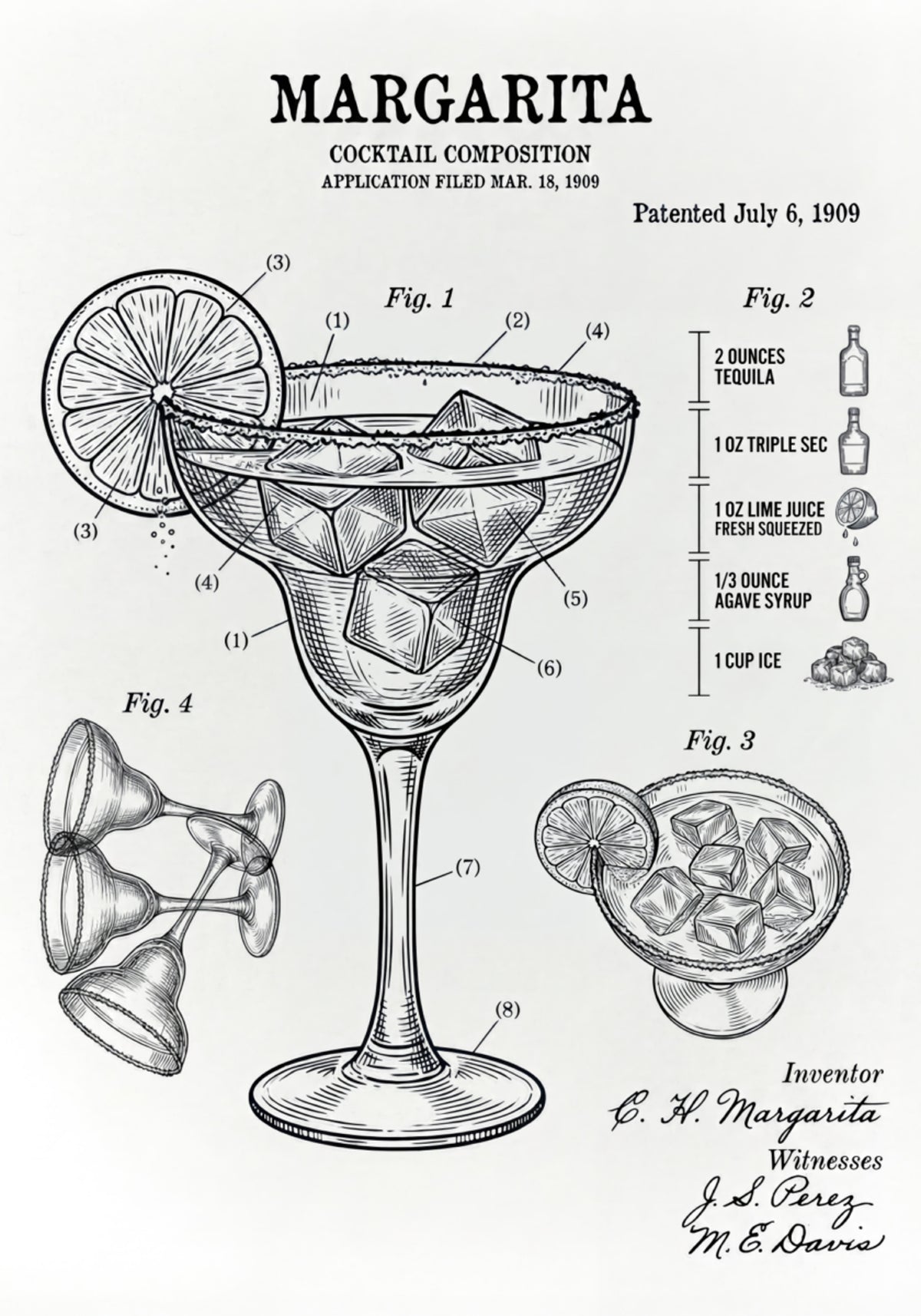 Brevet de cocktail Margarita