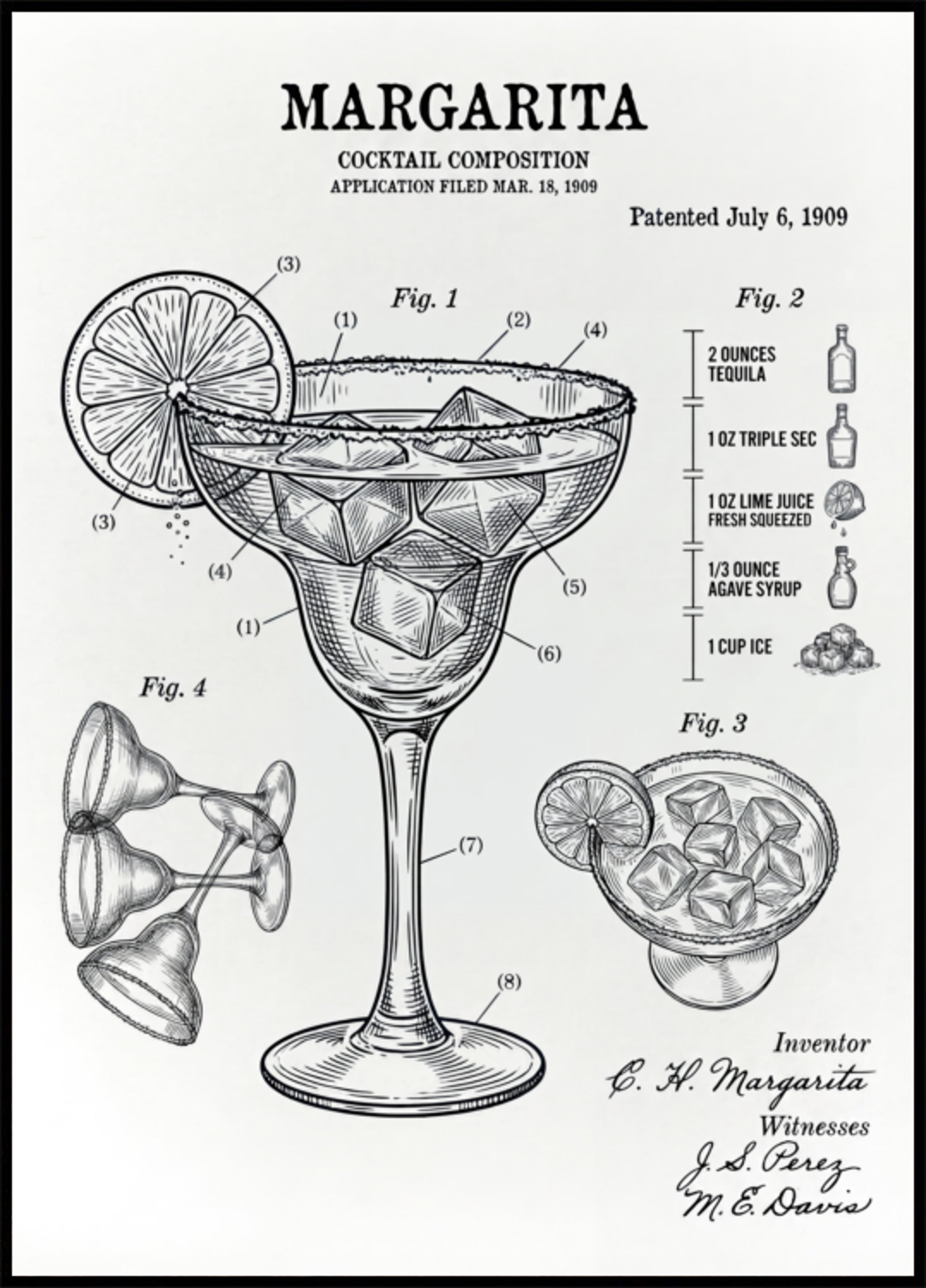 Brevet de cocktail Margarita