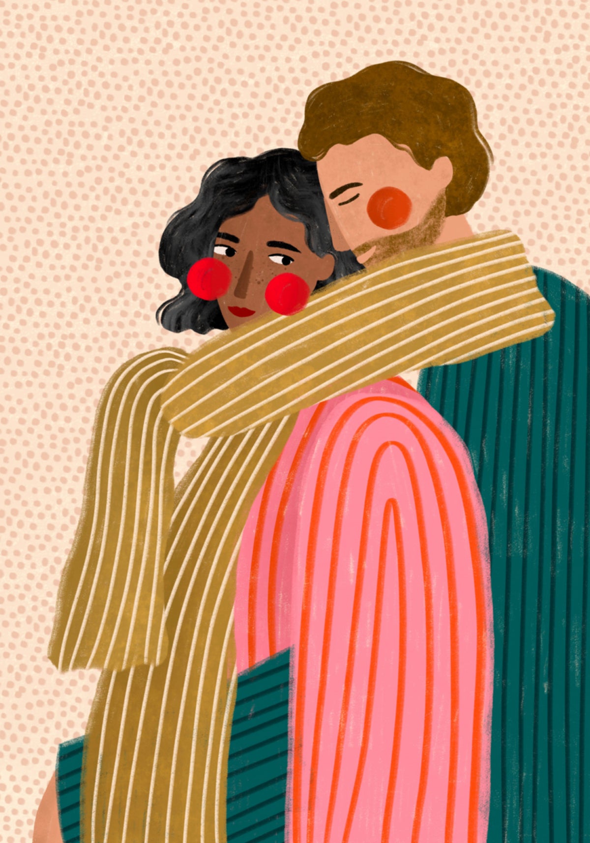 Un couple d'amoureux s'embrasse