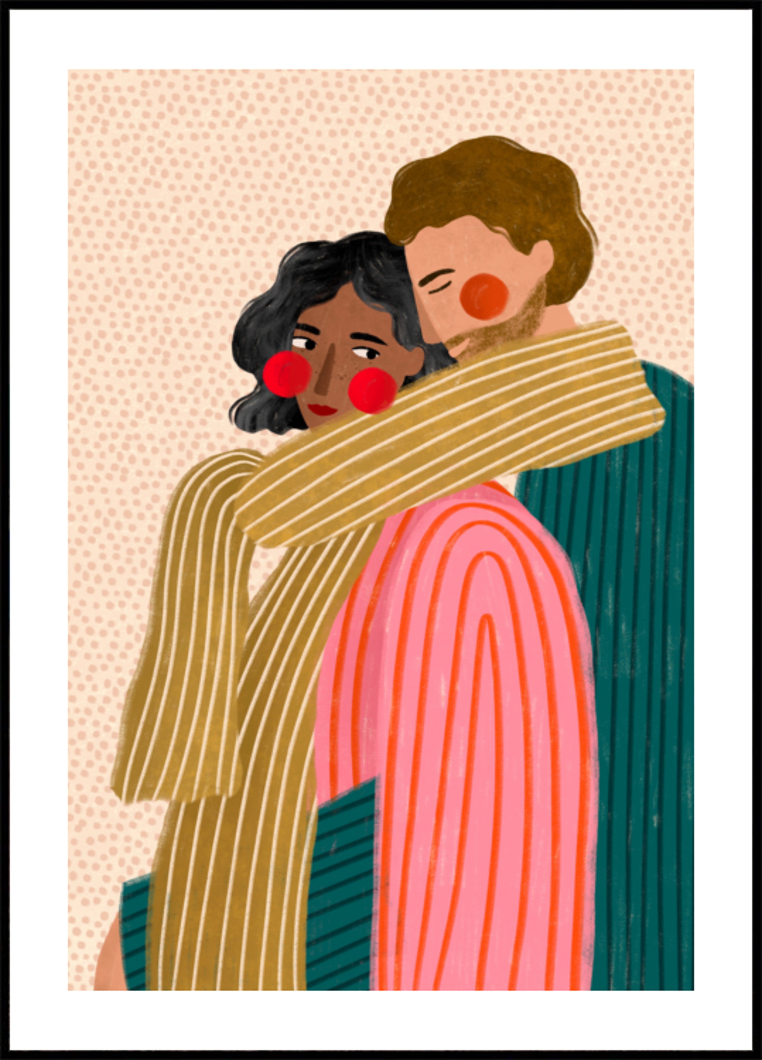 Un couple d'amoureux s'embrasse
