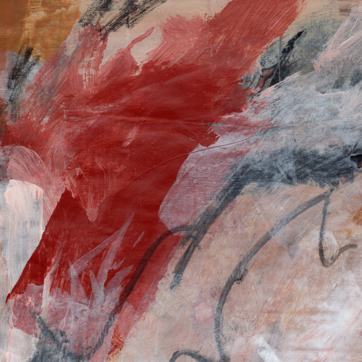 Red Abstract Brushstrokes - Posterbox