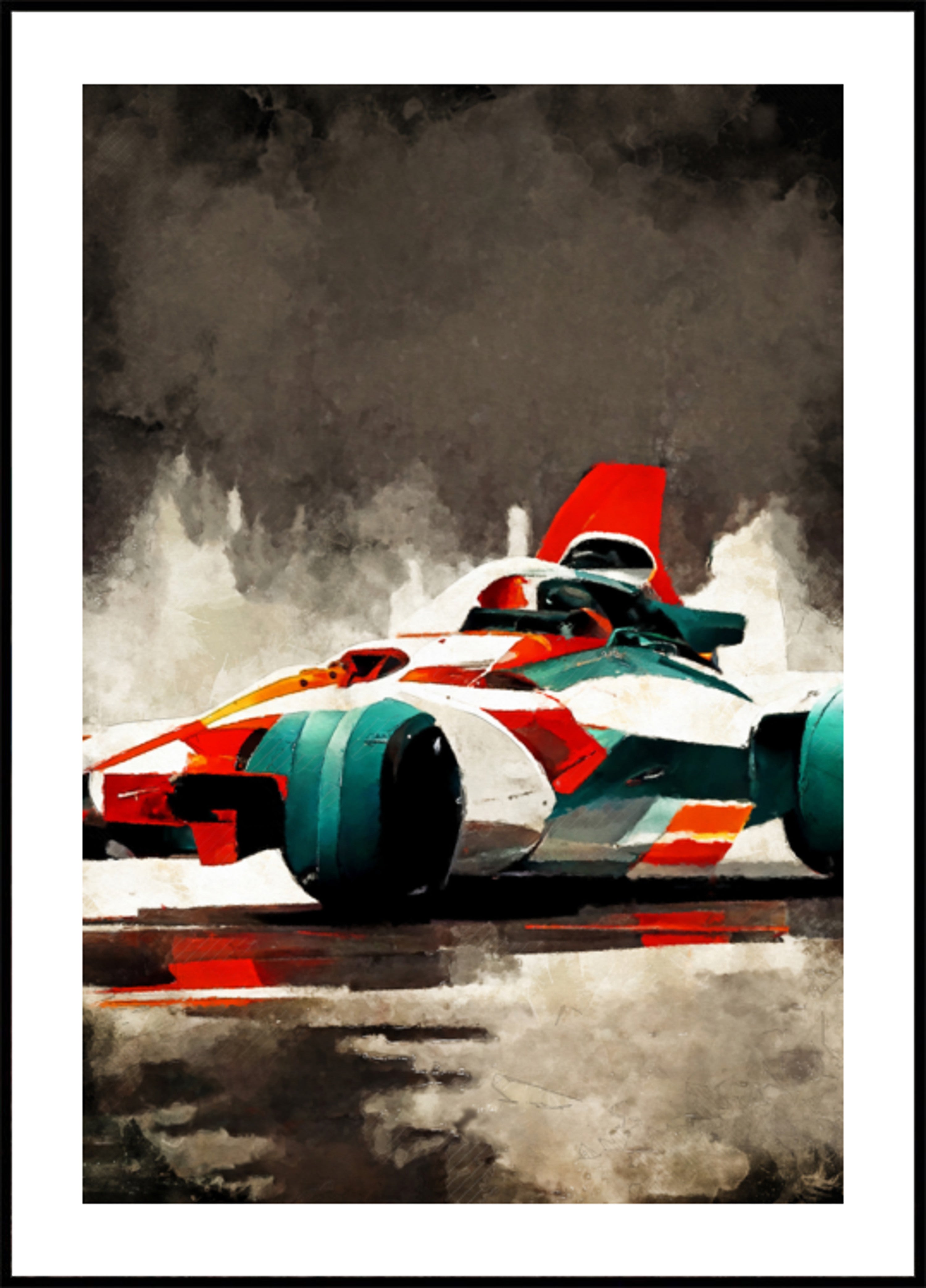 Action de voiture de course vibrante