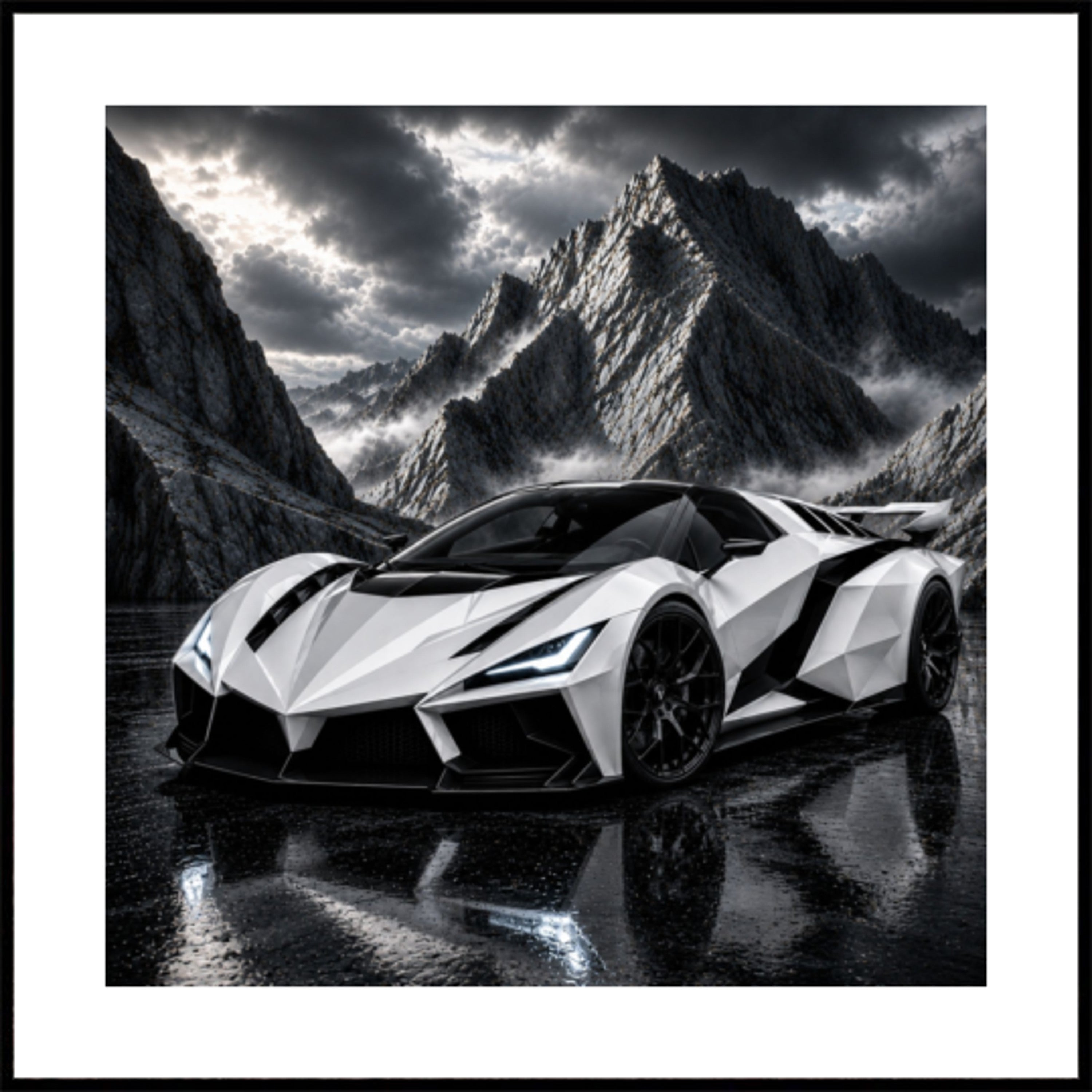 Hypercar de montagne blanche