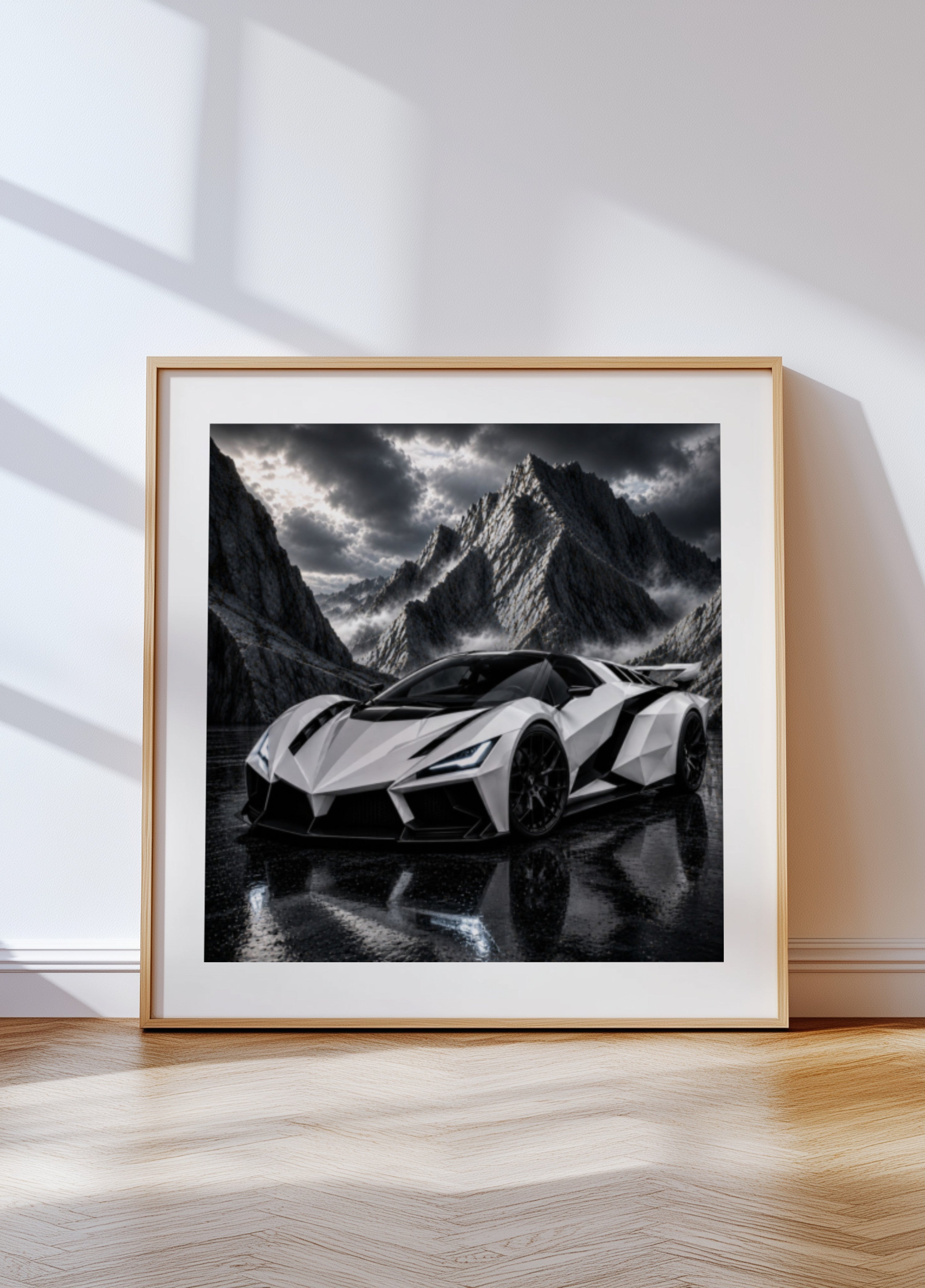 Hypercar de montagne blanche