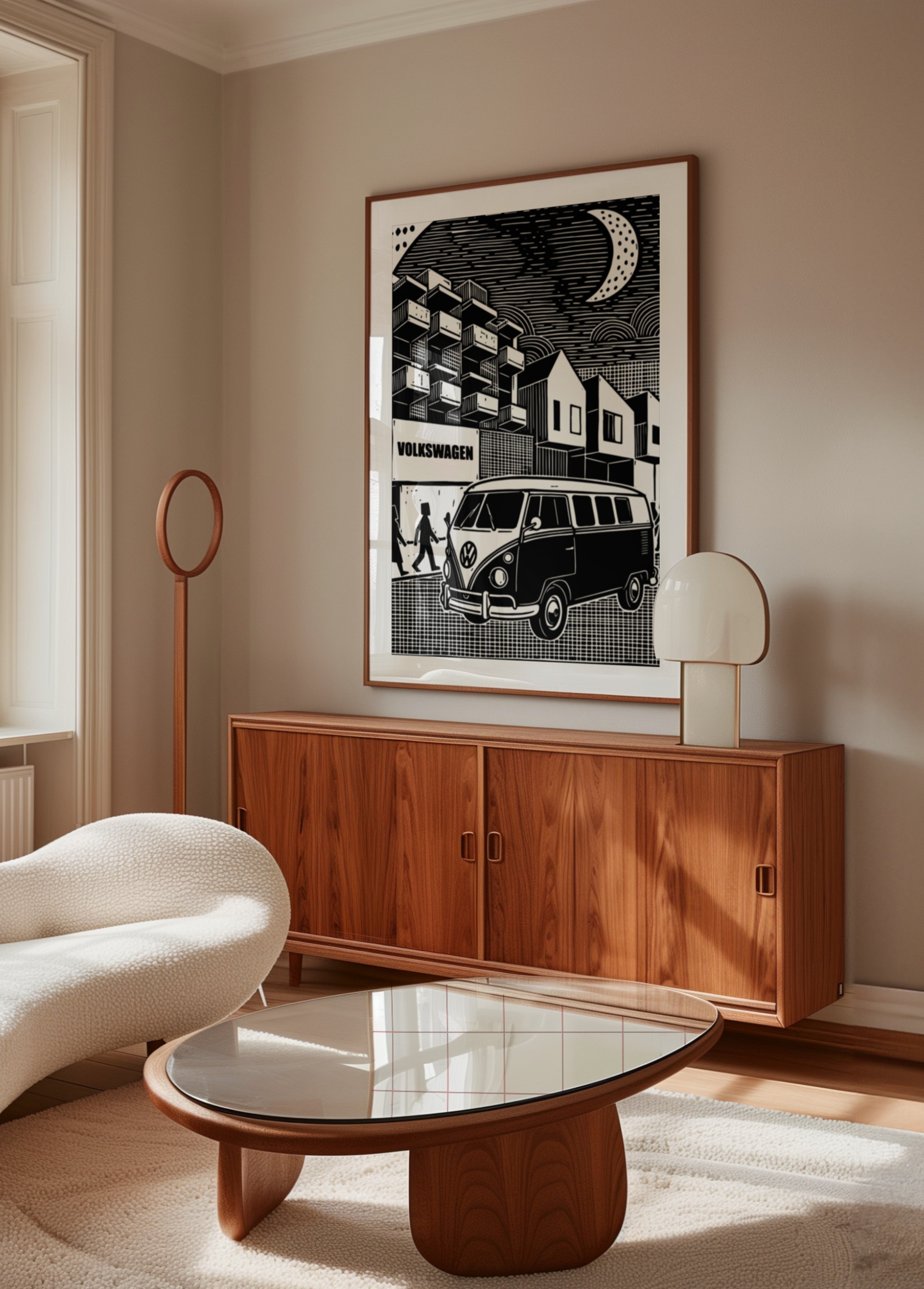 Nuit de la ville en van vintage