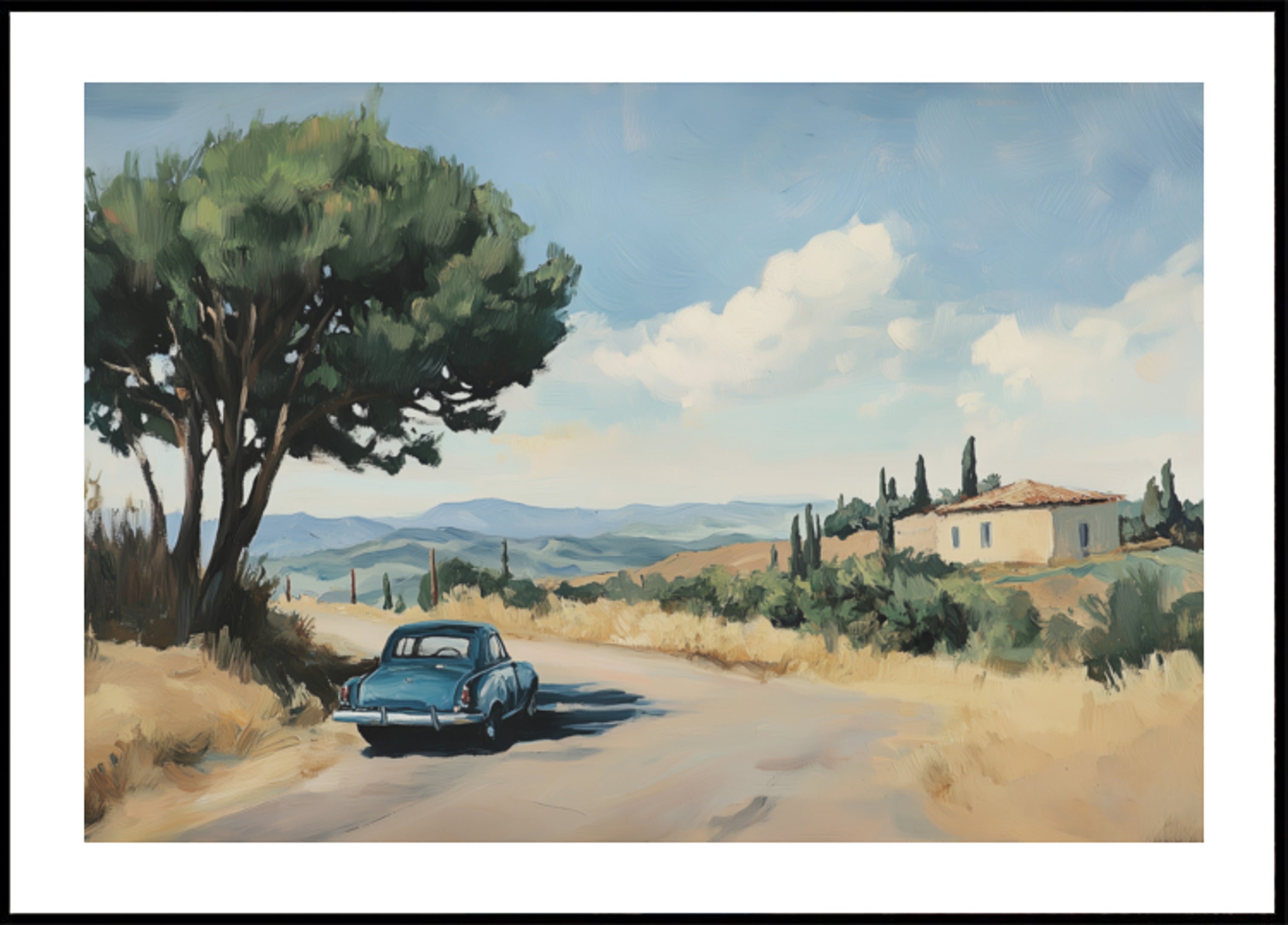 Voiture d'époque de la campagne toscane