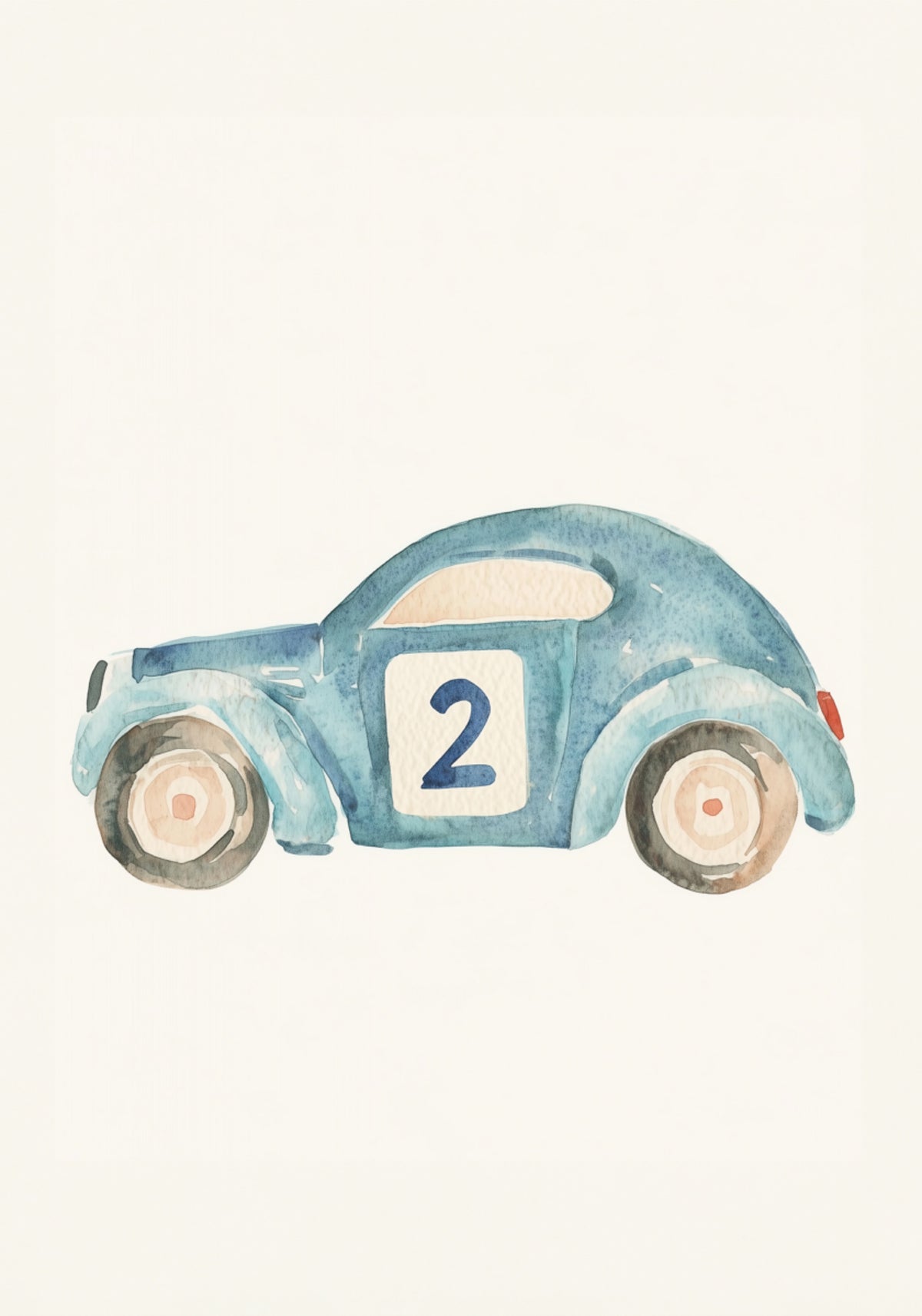 Cute Blue Race Car - Posterbox