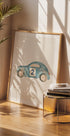 Cute Blue Race Car - Posterbox