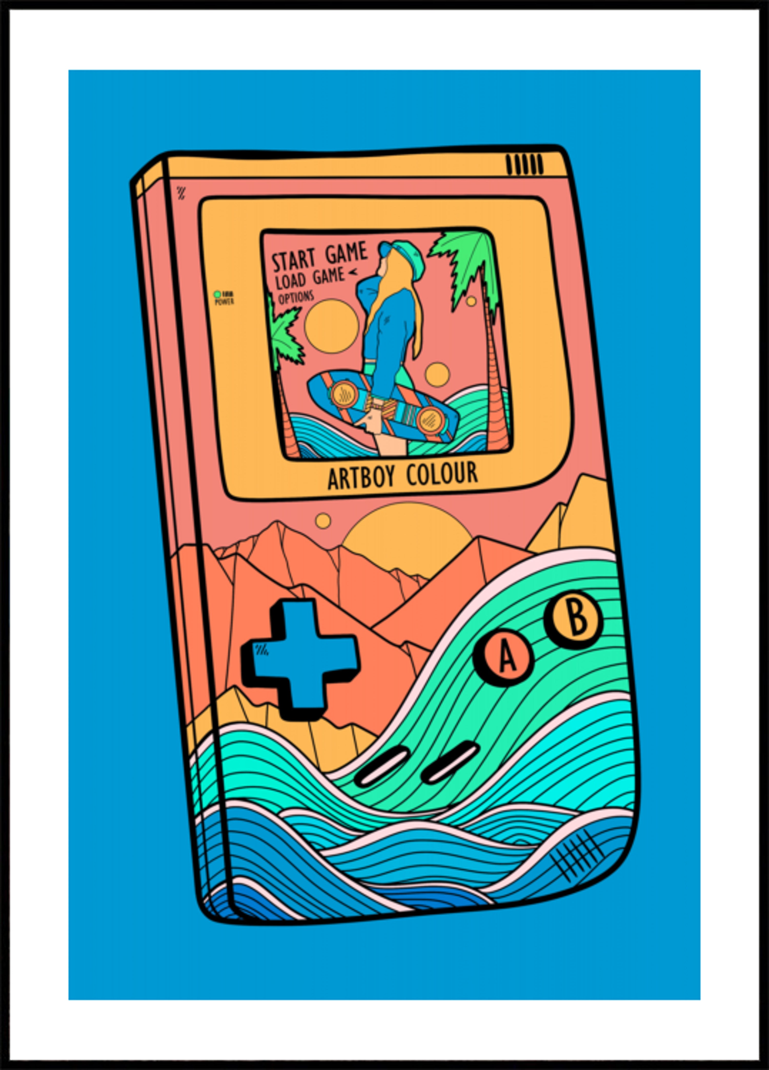 Surf d'été de jeu rétro