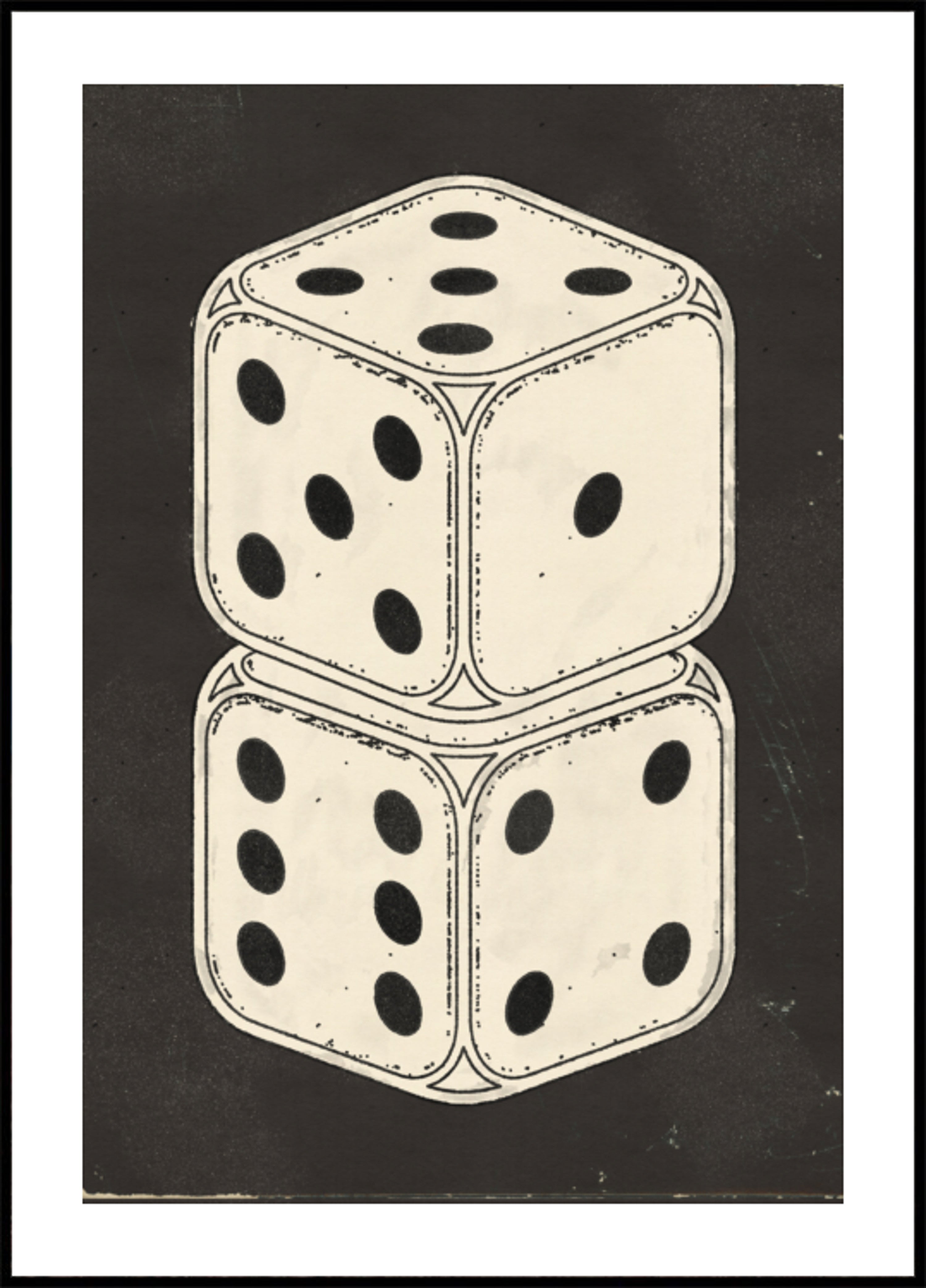 Dés vintage empilés
