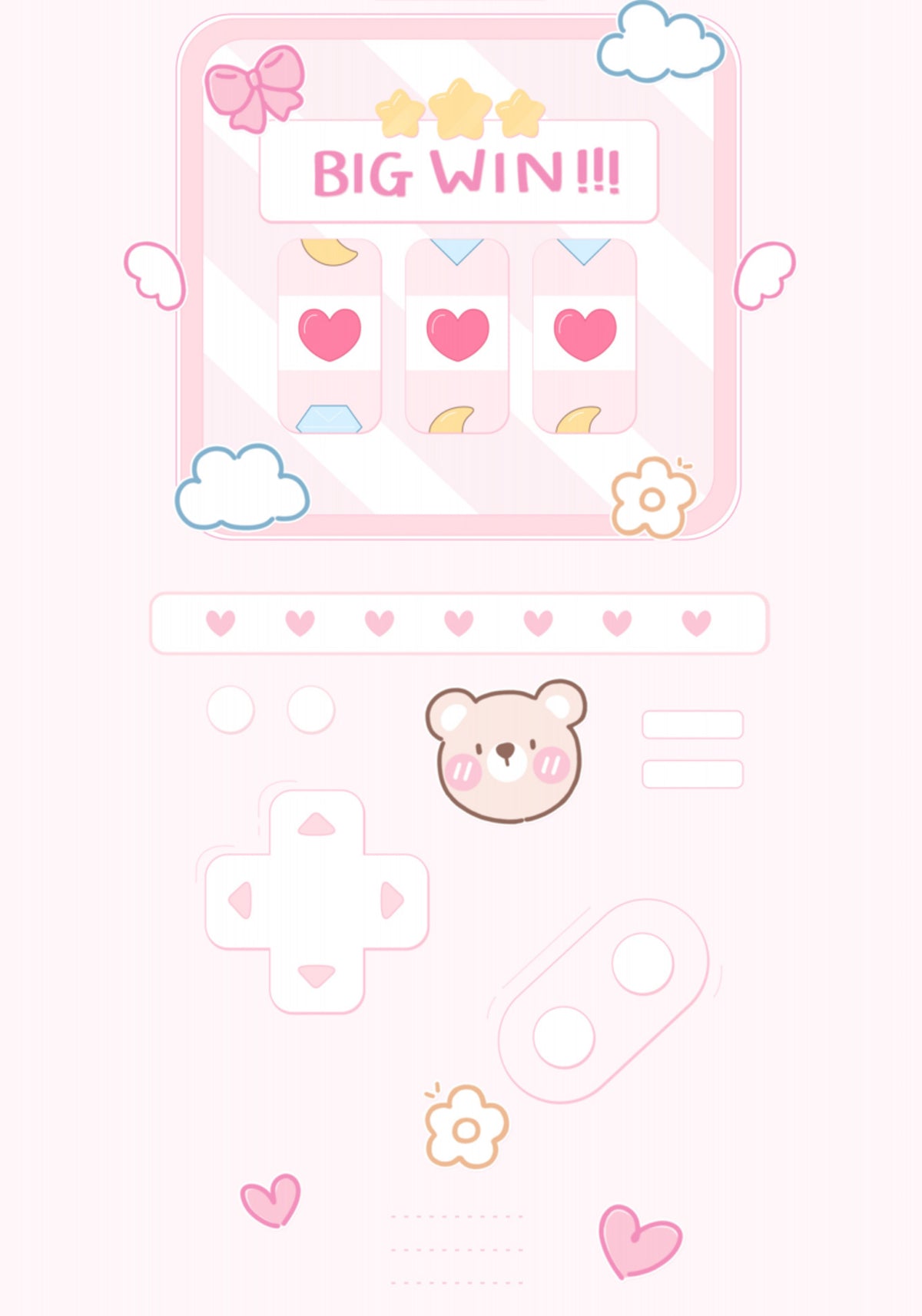 Victoire du jeu rose mignon