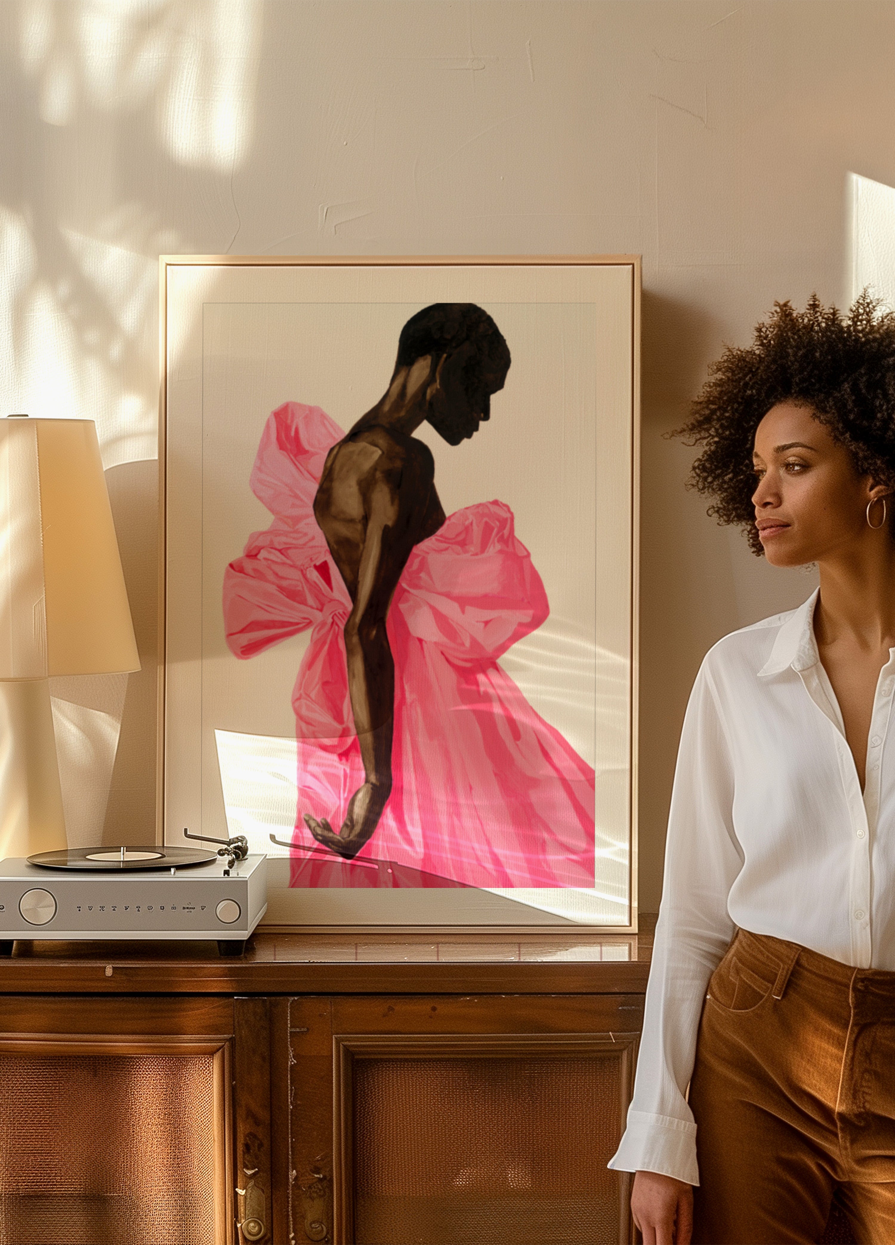 Robe à nœud rose vif