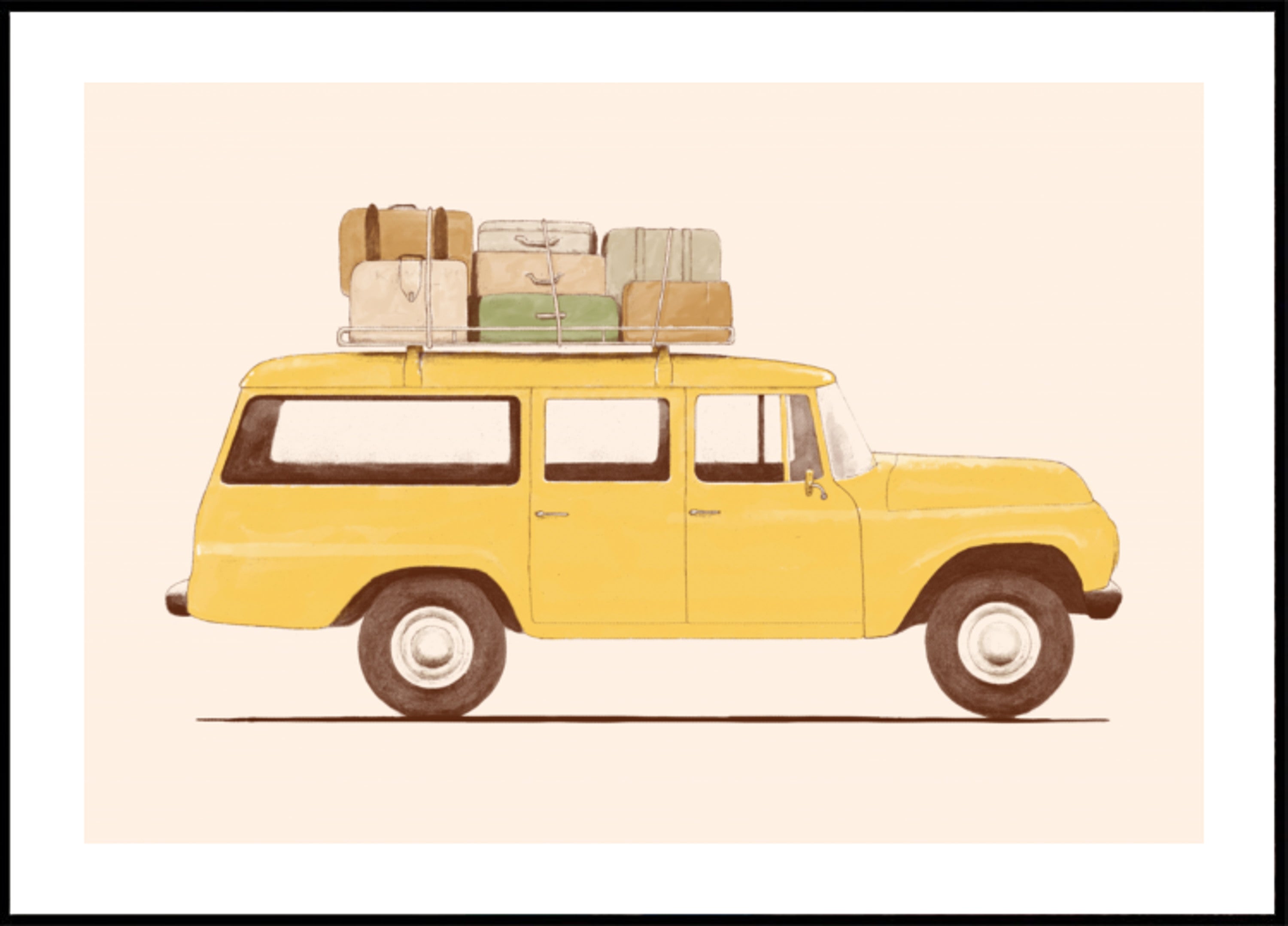 Voiture ancienne en road trip