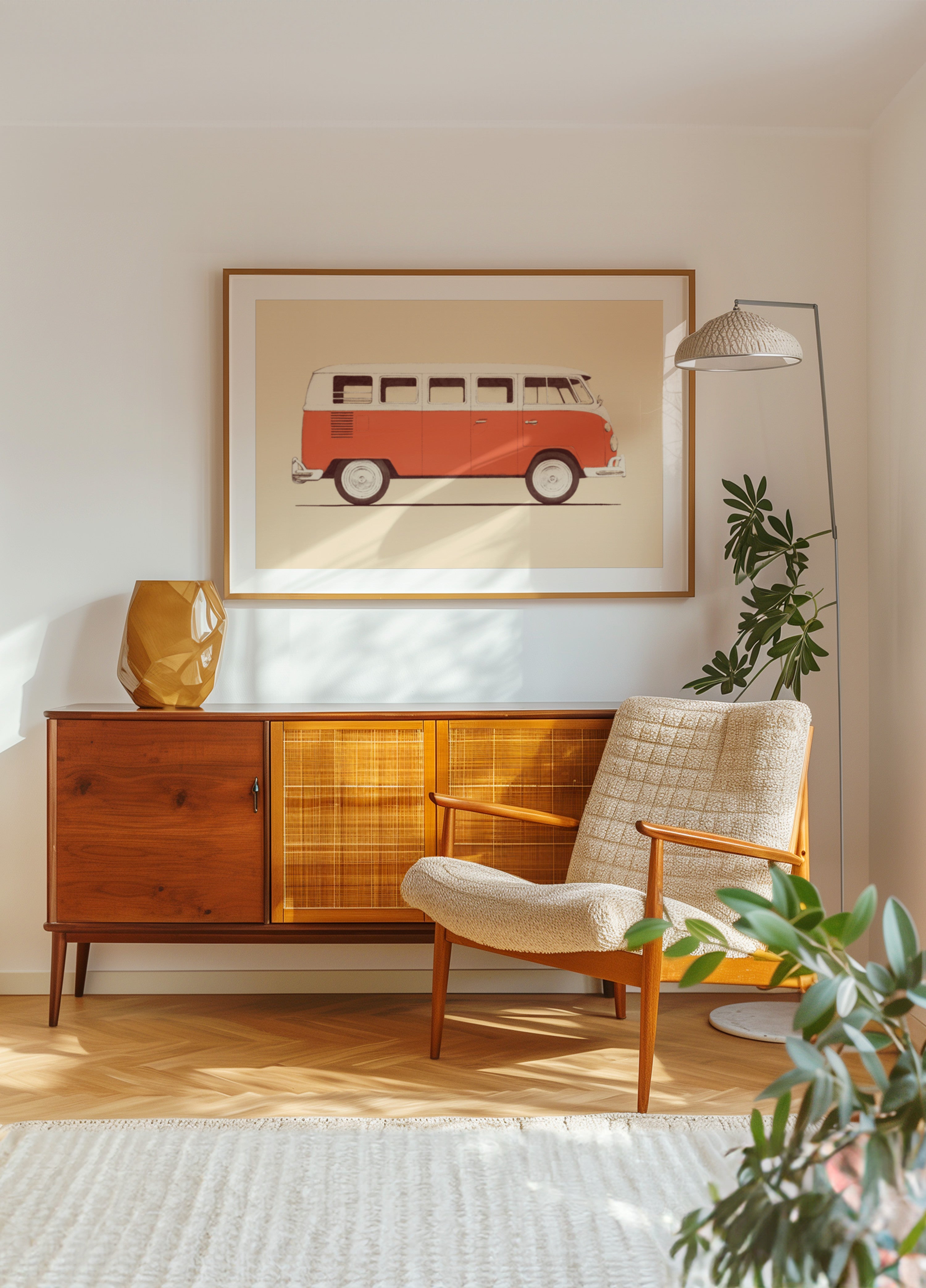 Camping-car rouge classique